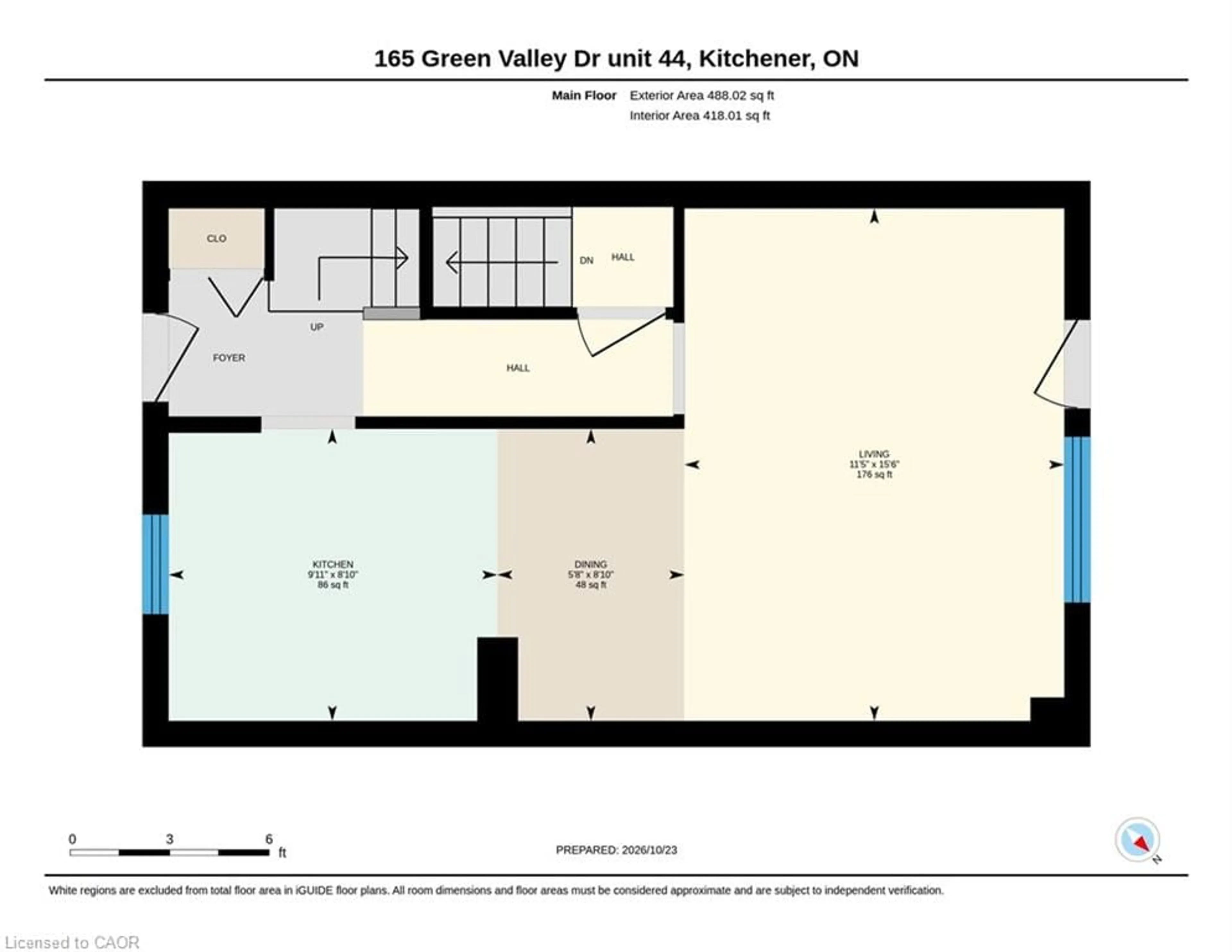 Floor plan for 165 Green Valley Dr #44, Kitchener Ontario N2P 1K3