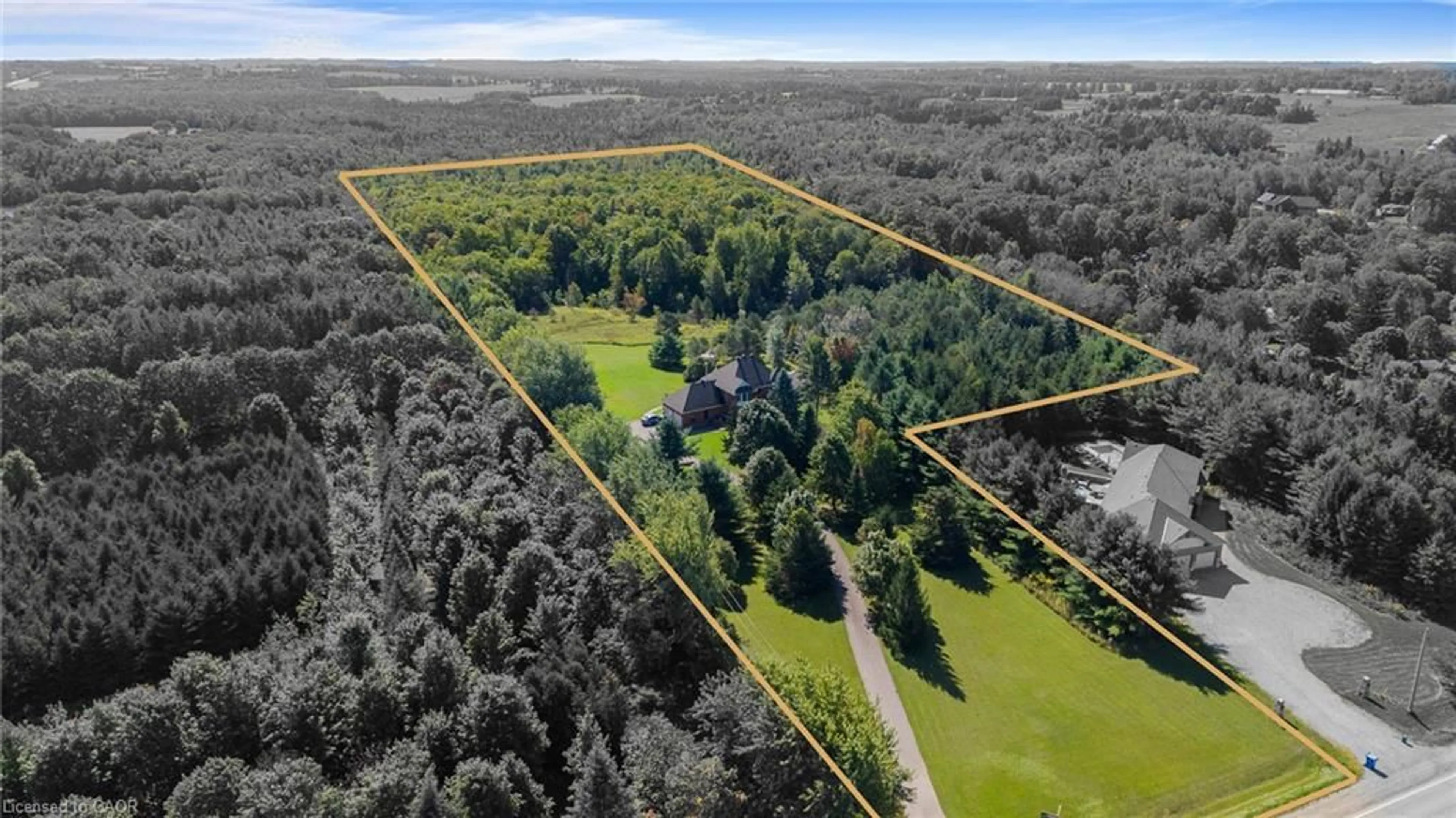 A pic from outside/outdoor area/front of a property/back of a property/a pic from drone, forest/trees view for 9343 Wellington Rd 22, Wellington Ontario N0B 1Z0