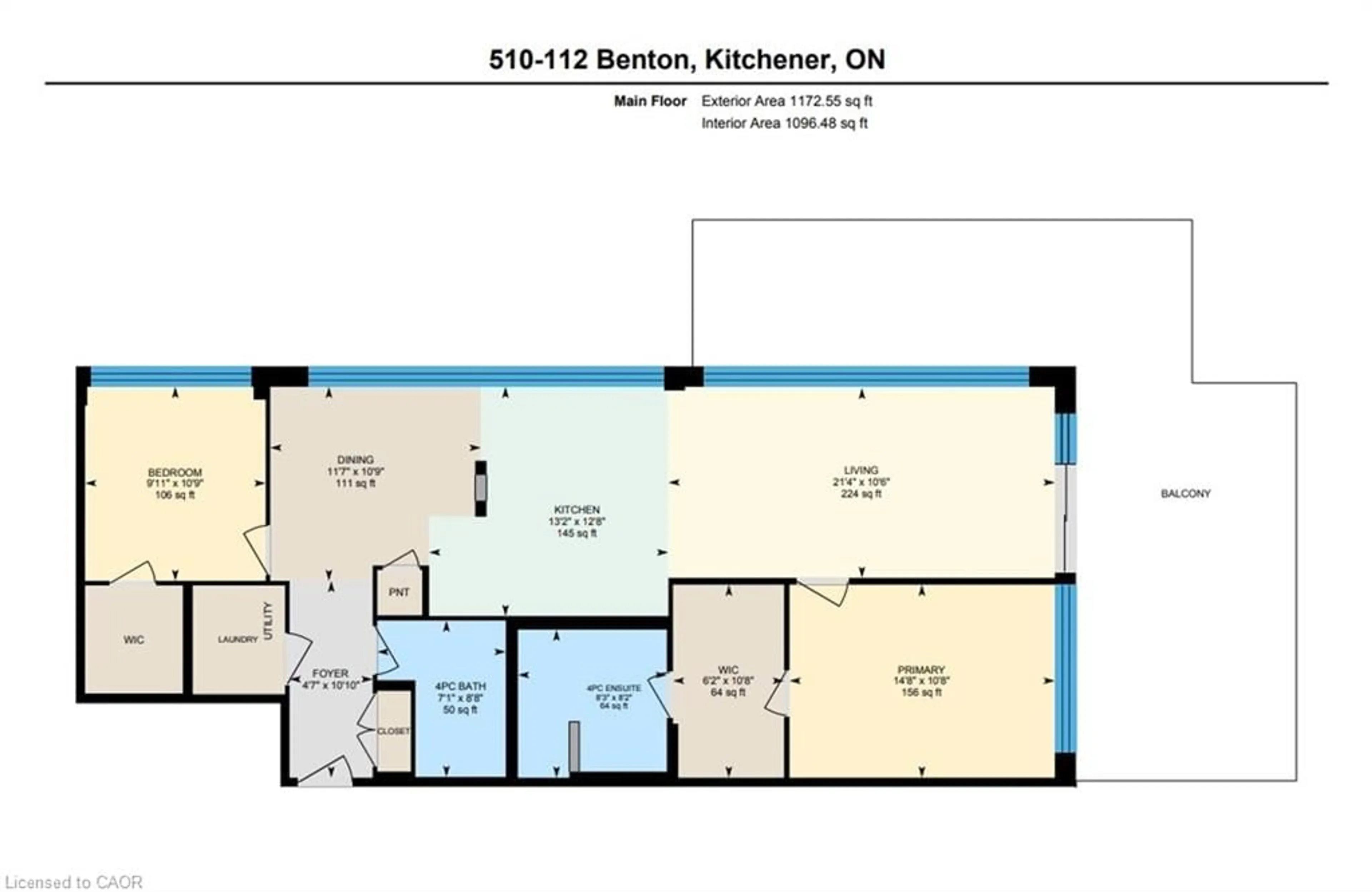 Floor plan for 112 Benton St #510, Kitchener Ontario N2G 3H6