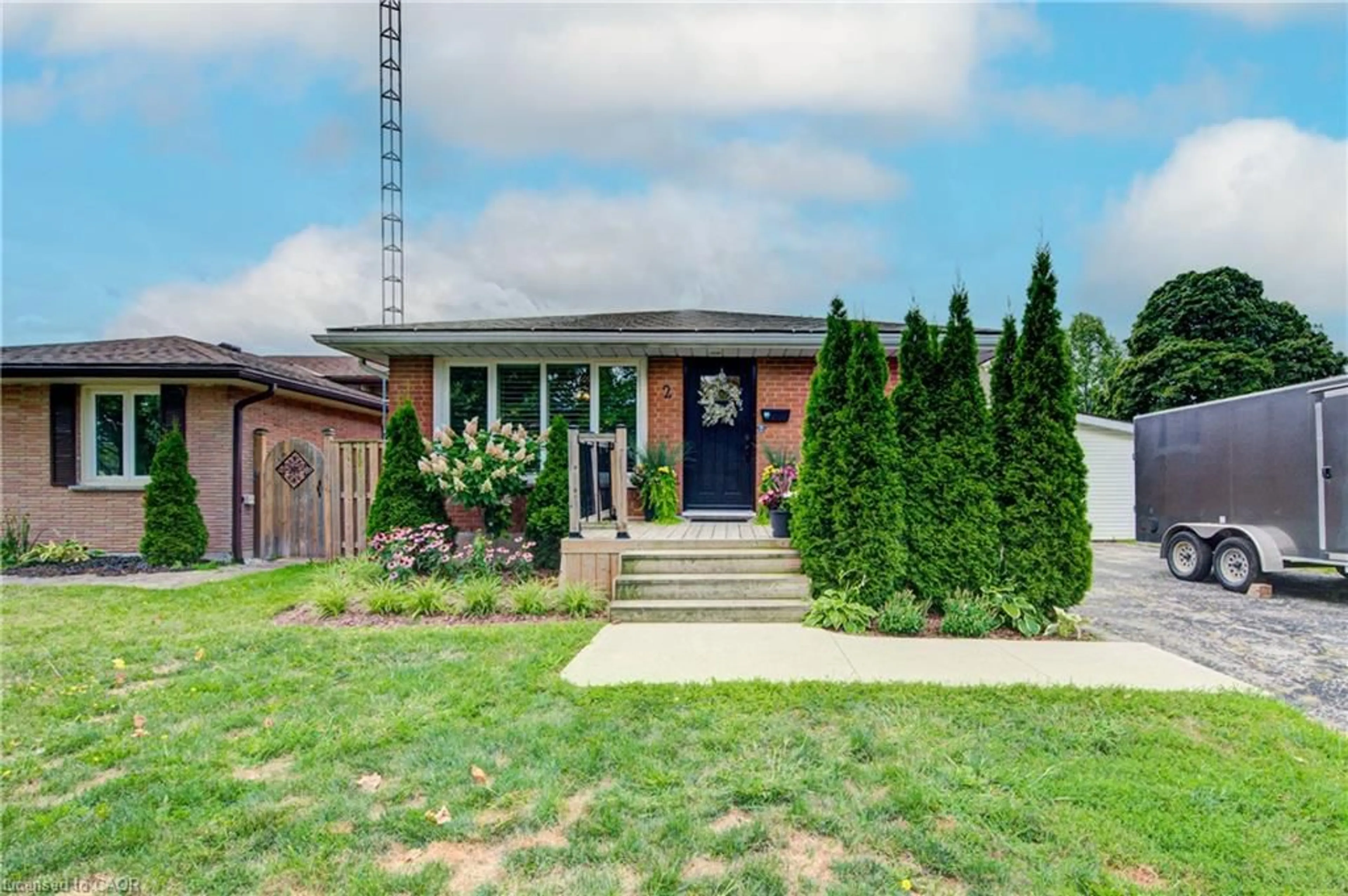 Home with brick exterior material, street for 2 Allanton Blvd, Brantford Ontario N3R 3B9