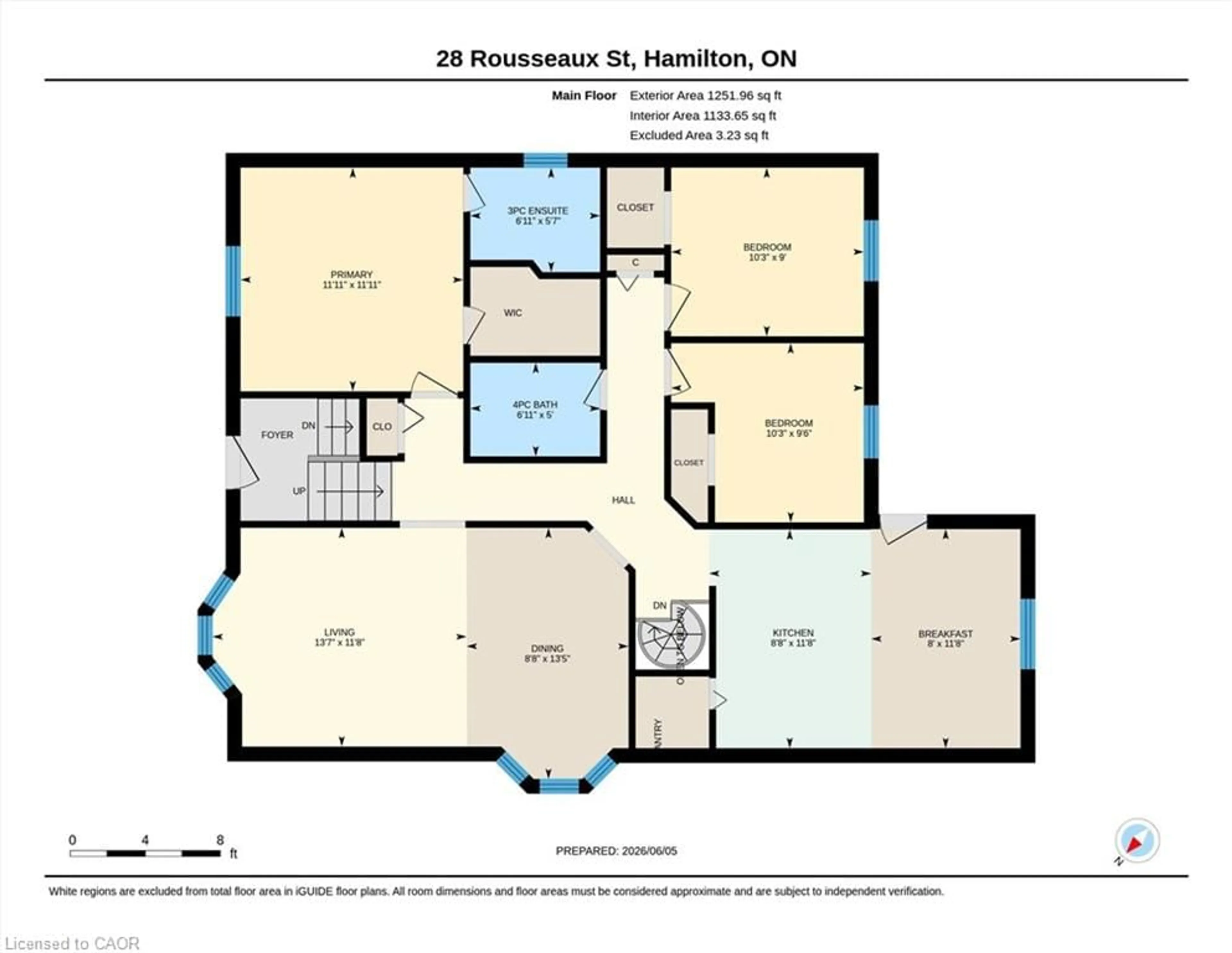 Floor plan for 28 Rousseaux St, Hamilton Ontario L9G 2W5