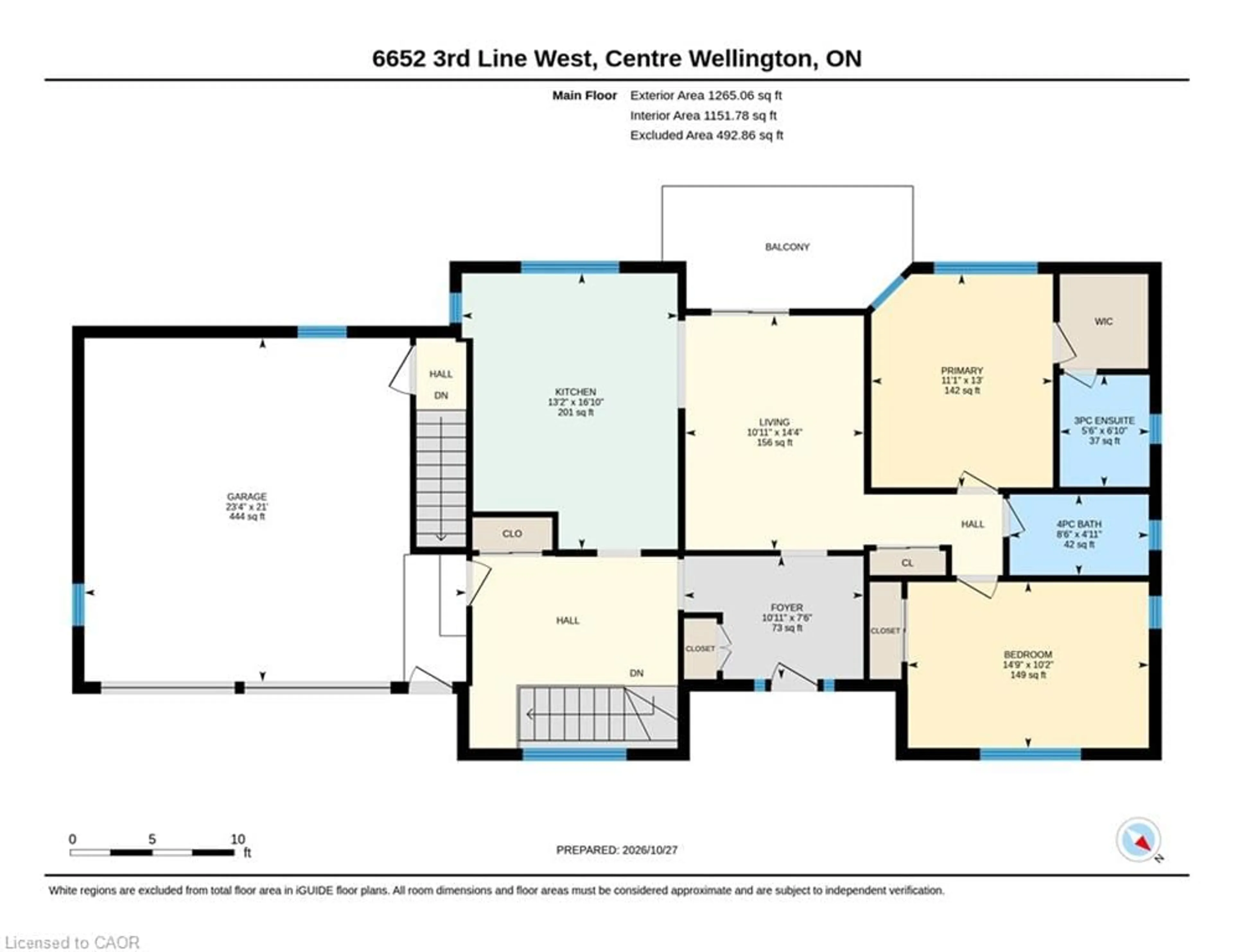 Floor plan for 6652 Third Line W Line, Elora Ontario N0B 1S0