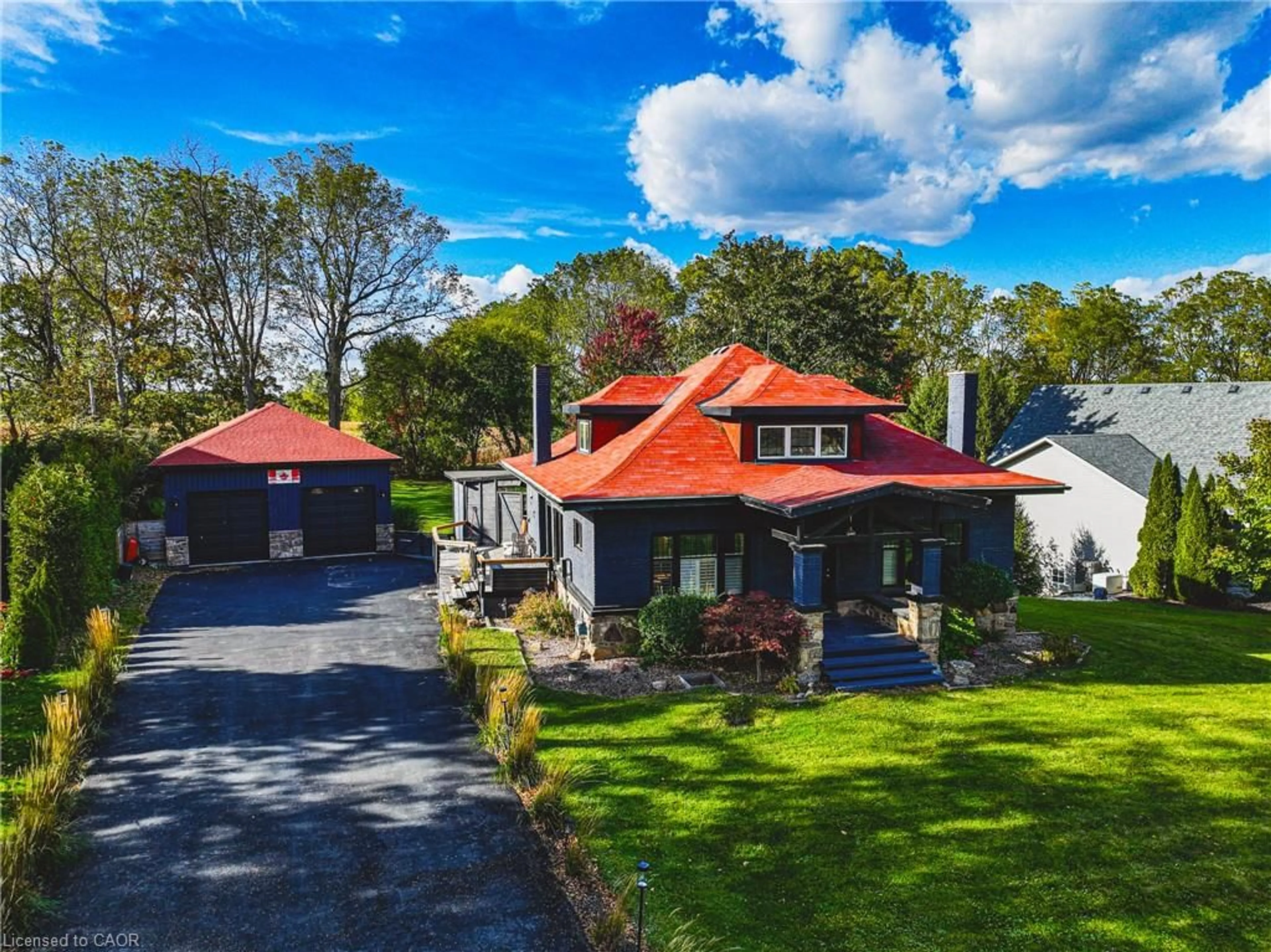 A pic from outside/outdoor area/front of a property/back of a property/a pic from drone, street for 595 Mount Pleasant Rd, Brantford Ontario N3T 5L5