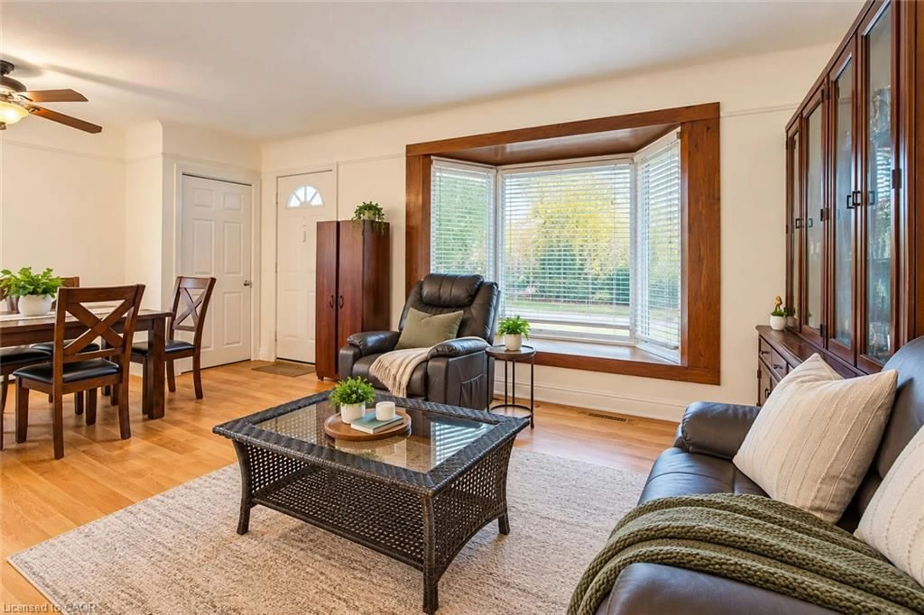 Living room with furniture, wood/laminate floor for 349 Edwin St, Kitchener Ontario N2H 4P5