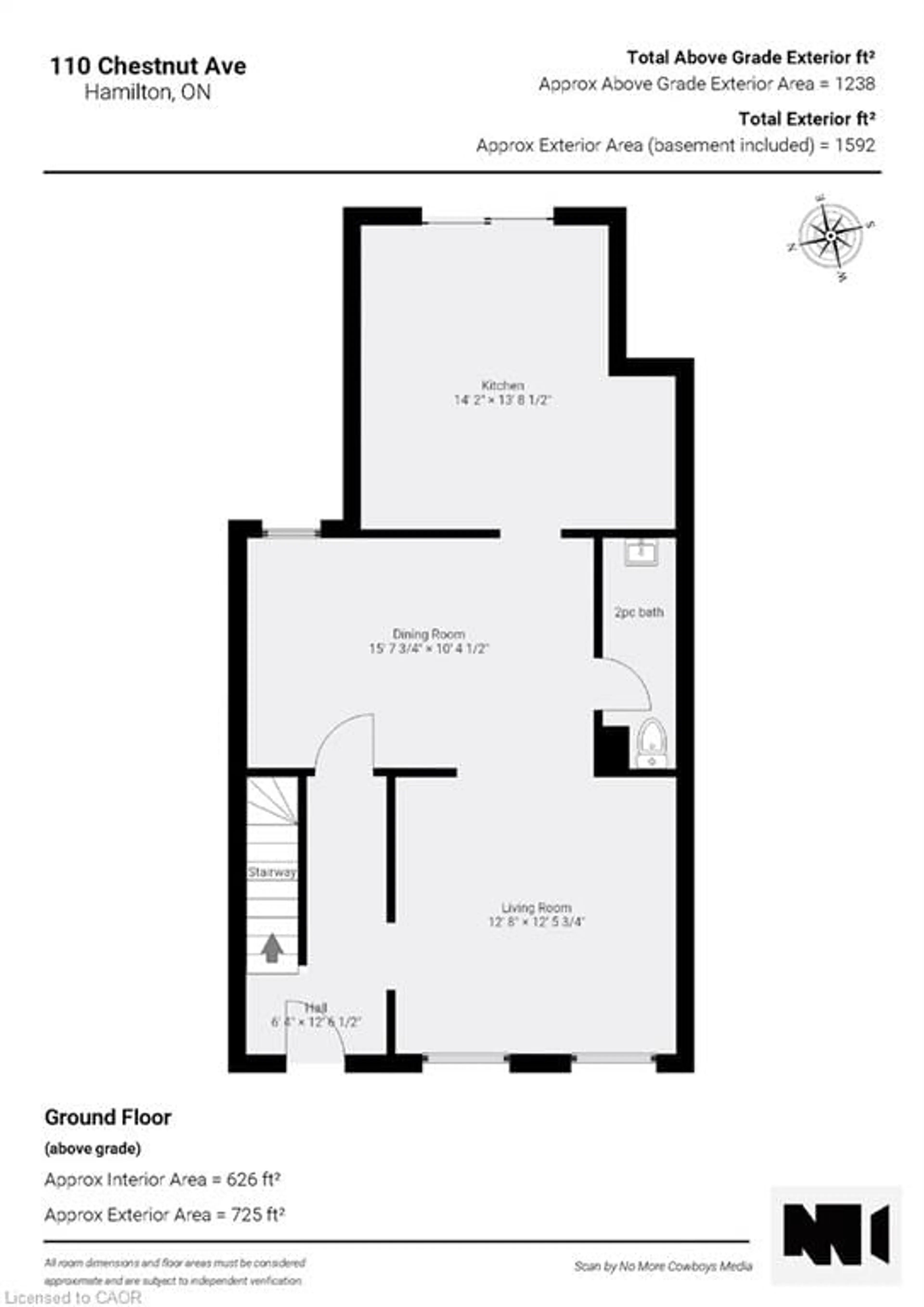 Floor plan for 110 Chestnut Ave, Hamilton Ontario L8L 6K9