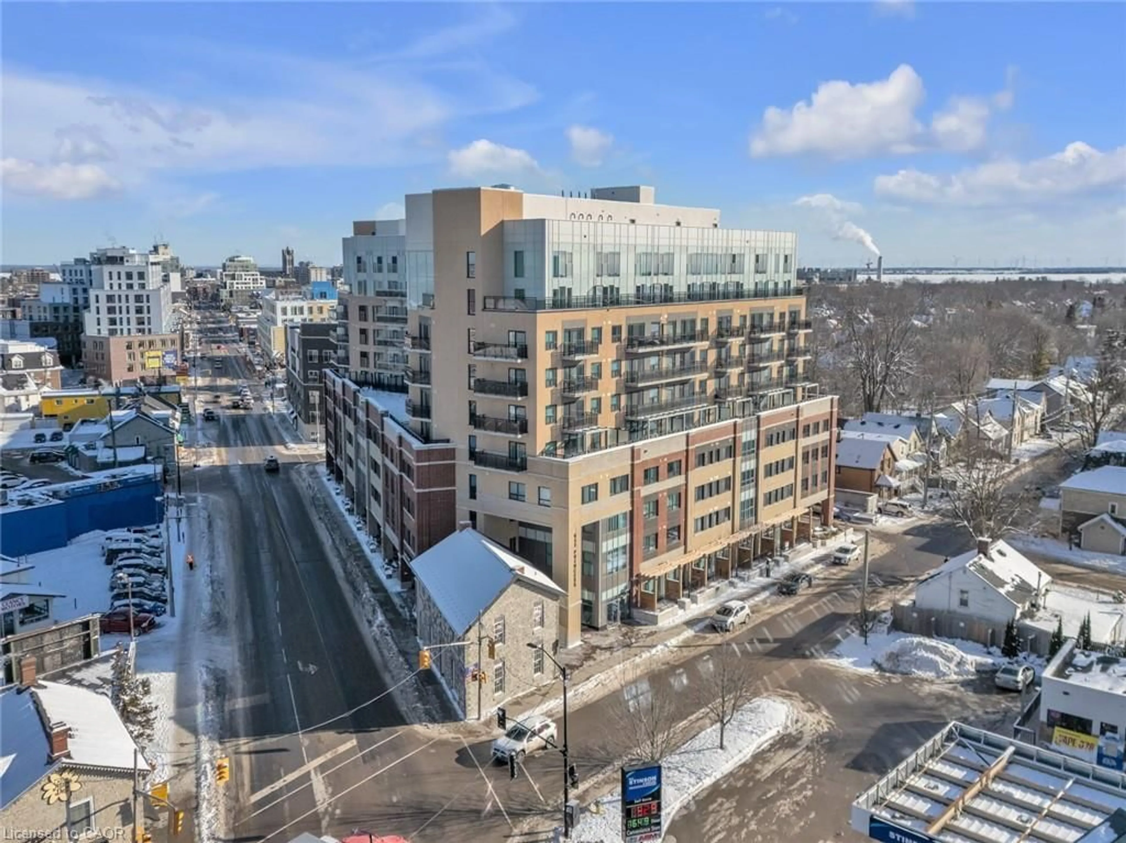 A pic from outside/outdoor area/front of a property/back of a property/a pic from drone, city buildings view from balcony for 652 Princess St #304, Kingston Ontario K7L 1E5