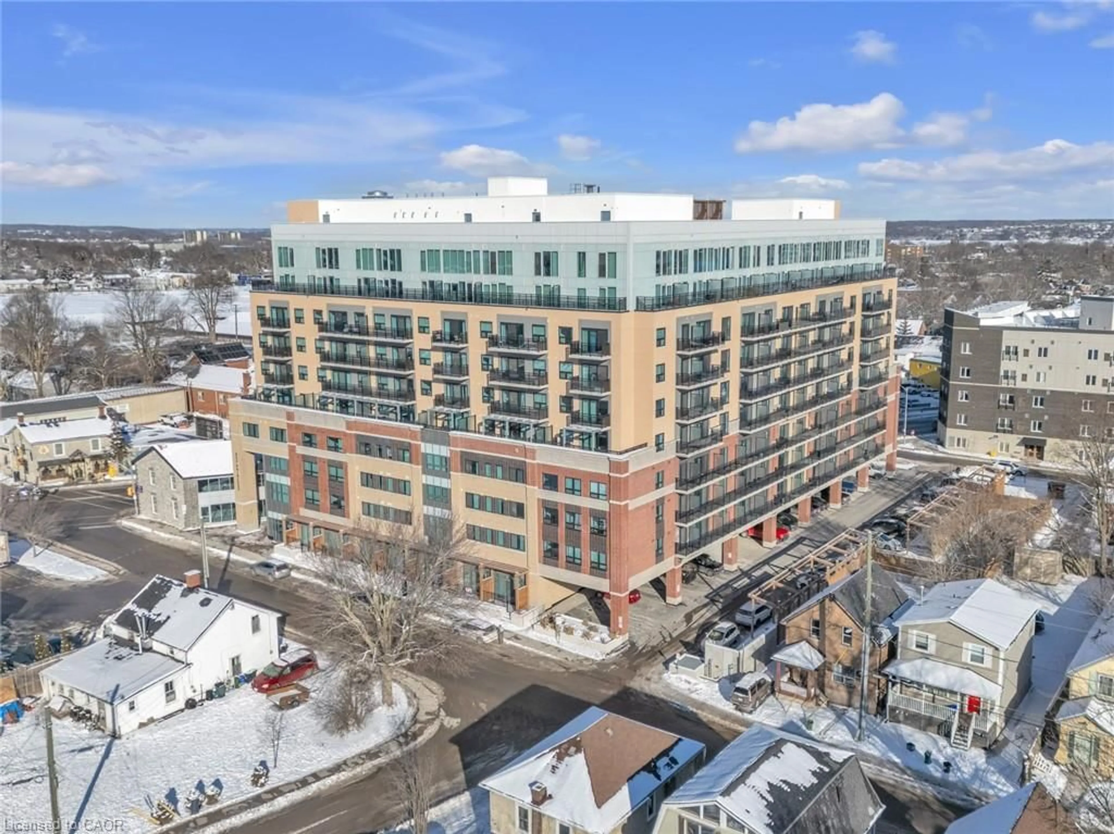 A pic from outside/outdoor area/front of a property/back of a property/a pic from drone, city buildings view from balcony for 652 Princess St #304, Kingston Ontario K7L 1E5