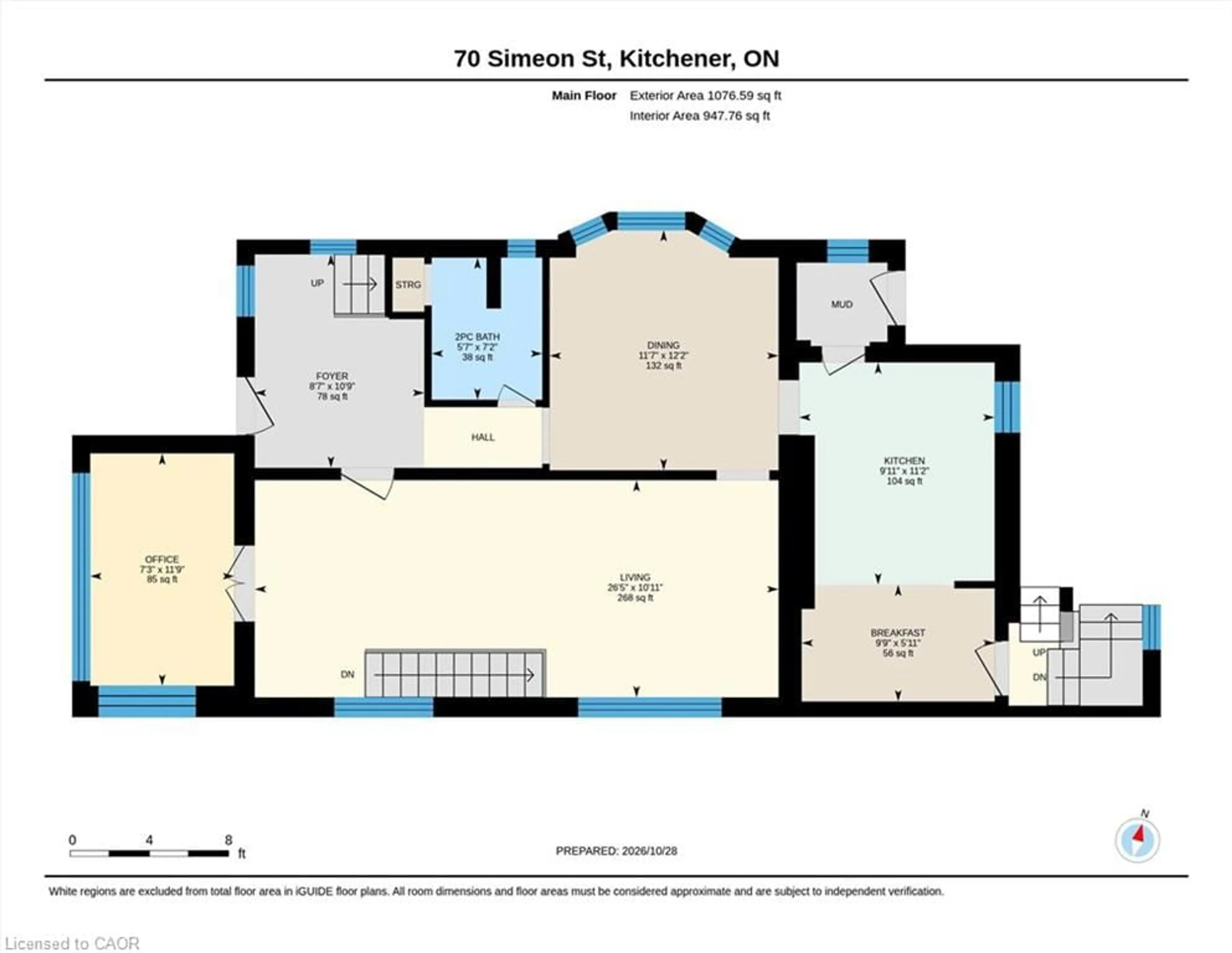 Floor plan for 70 Simeon St, Kitchener Ontario N2H 1S5
