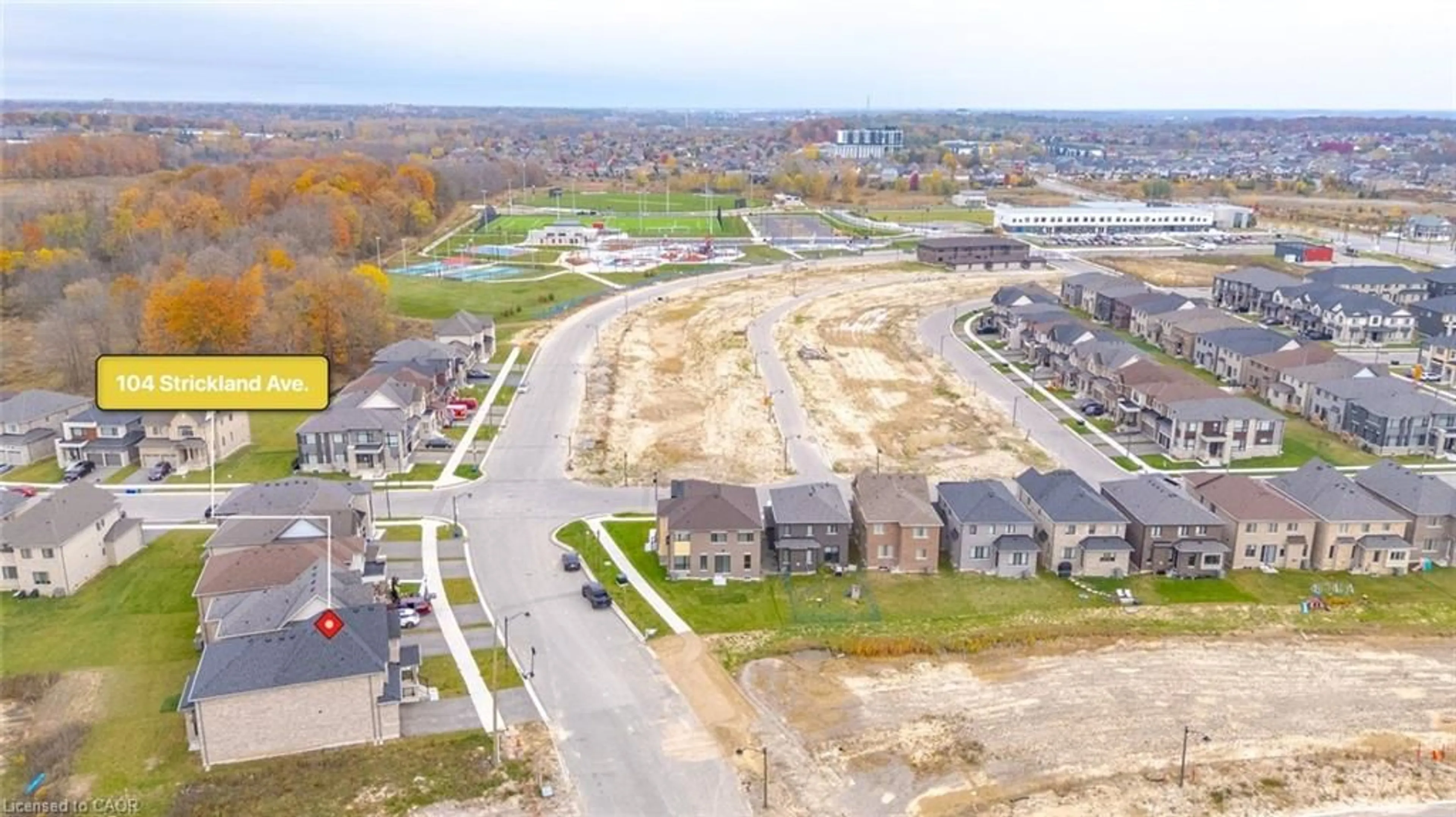 A pic from outside/outdoor area/front of a property/back of a property/a pic from drone, street for 104 Strickland Ave, Brantford Ontario N3T 0X9