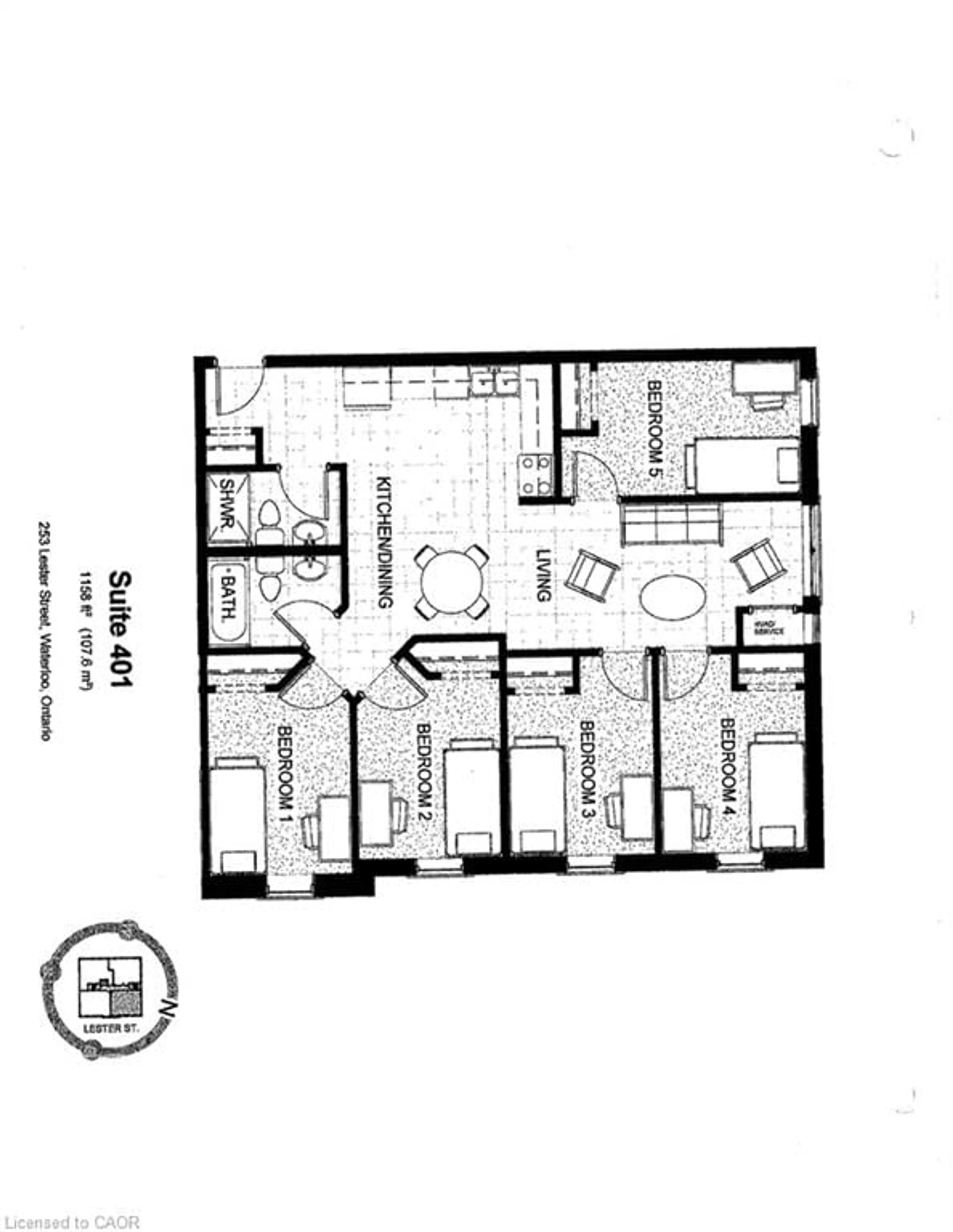 Floor plan for 253 Lester St #401, Waterloo Ontario N2L 3W6