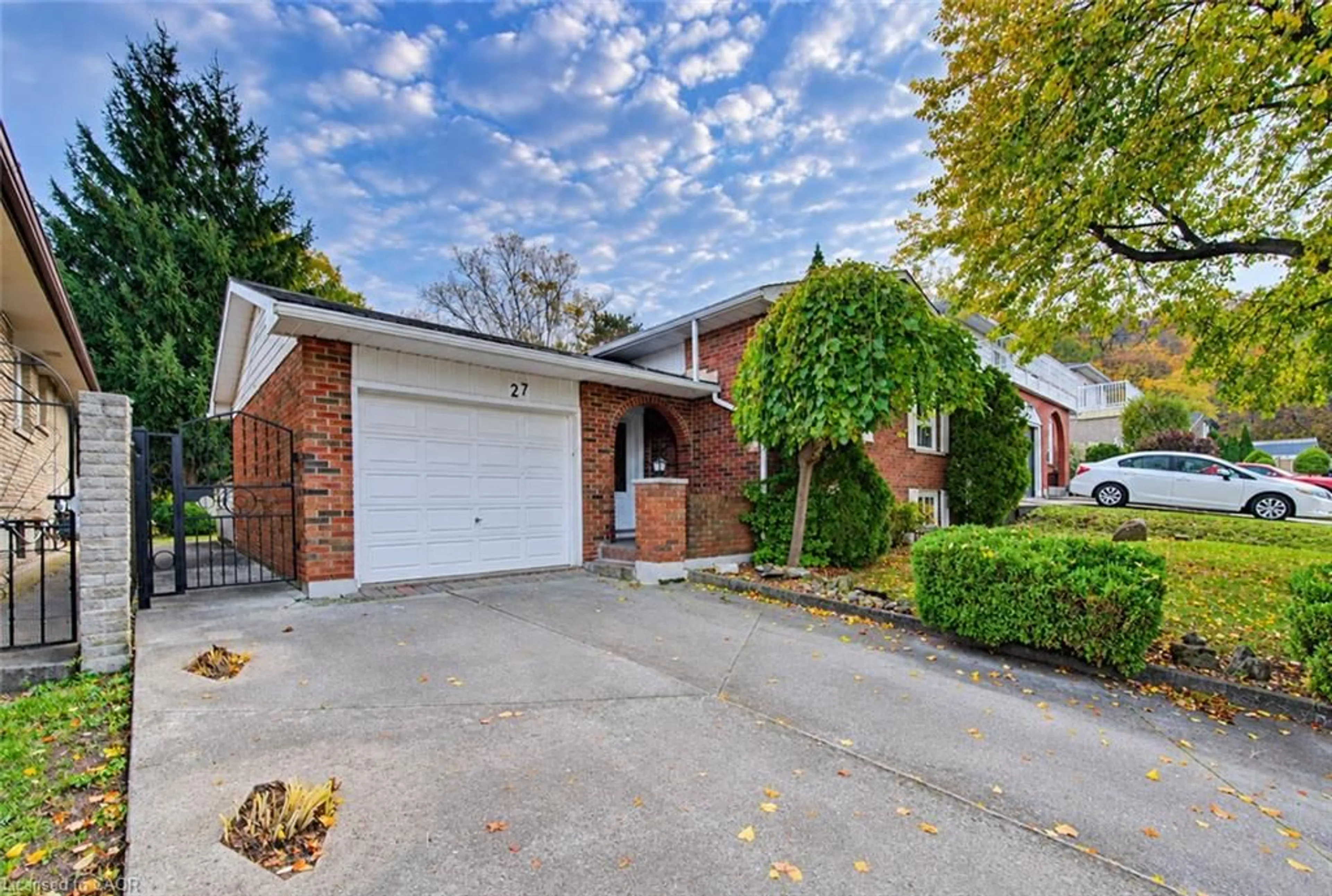 Home with brick exterior material, street for 27 Alto Dr, Hamilton Ontario L8K 5X1