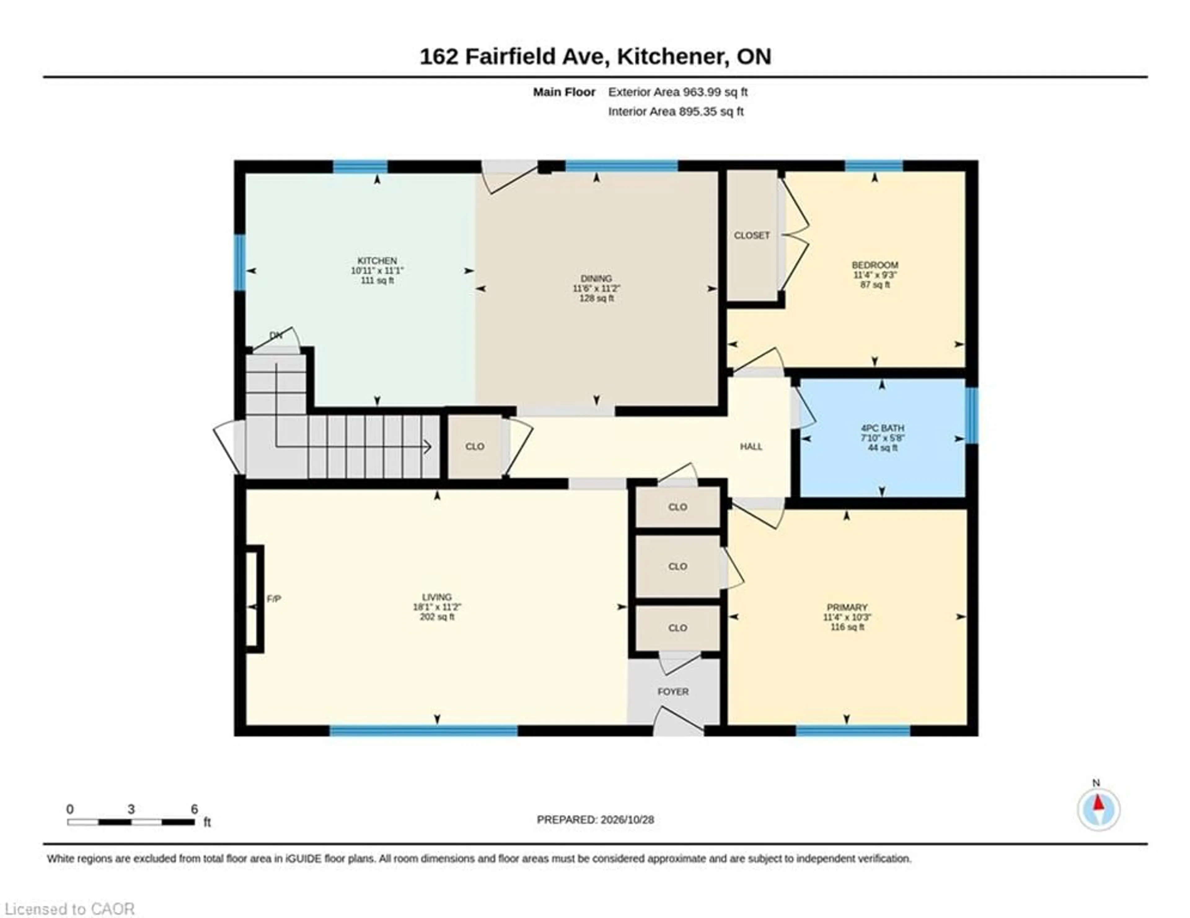 Floor plan for 162 Fairfield Ave, Kitchener Ontario N2H 6C5