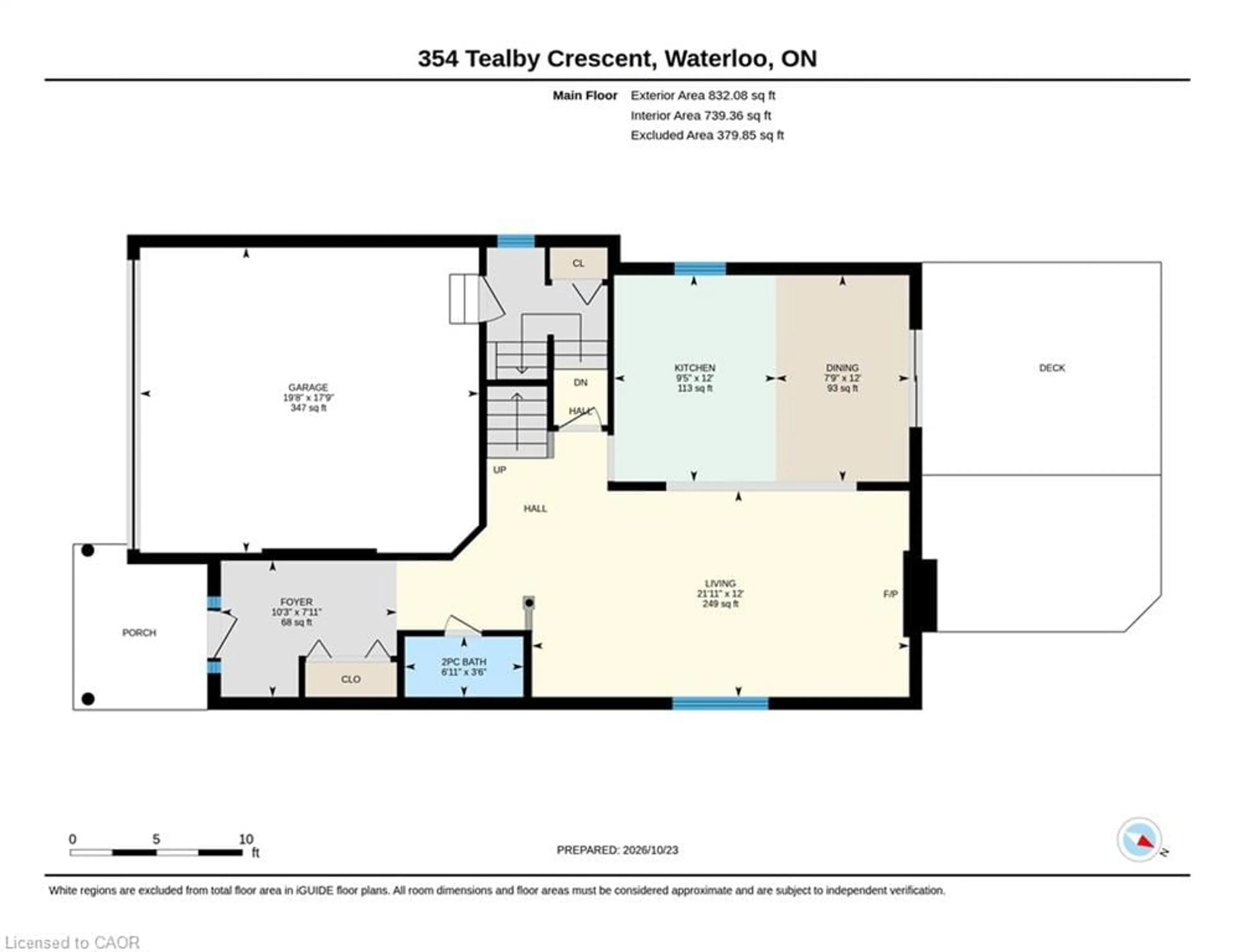 Floor plan for 354 Tealby Cres, Waterloo Ontario N2J 0A1