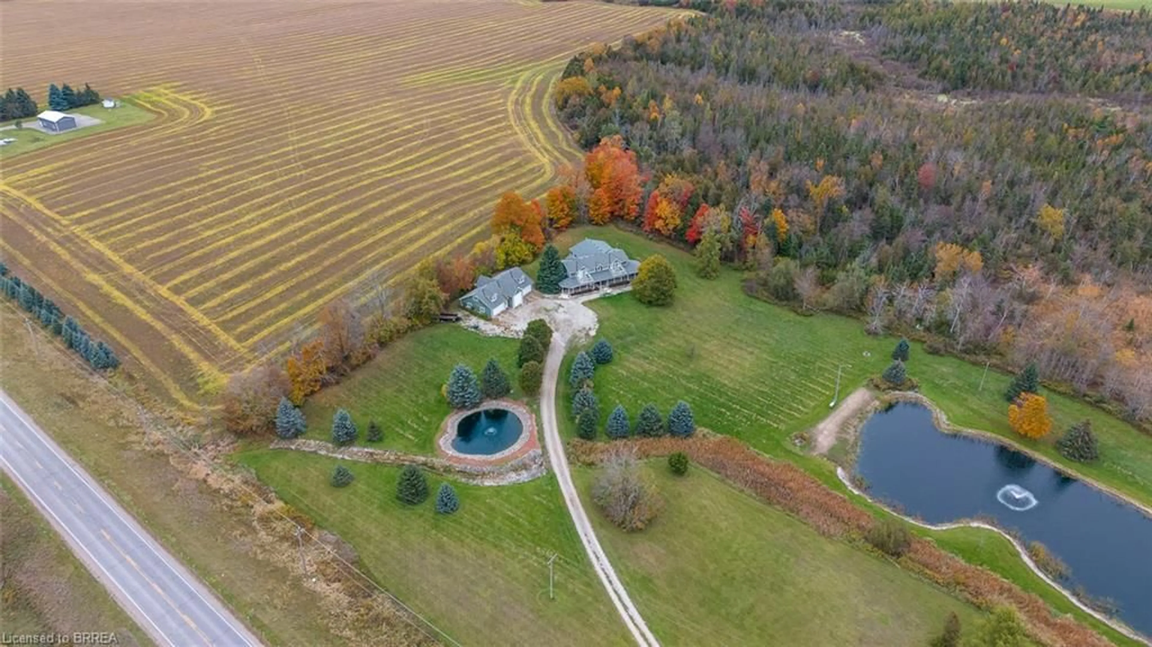 A pic from outside/outdoor area/front of a property/back of a property/a pic from drone, water/lake/river/ocean view for 5169 Wellington Rd 125 Rd, Erin Ontario L7J 2L8