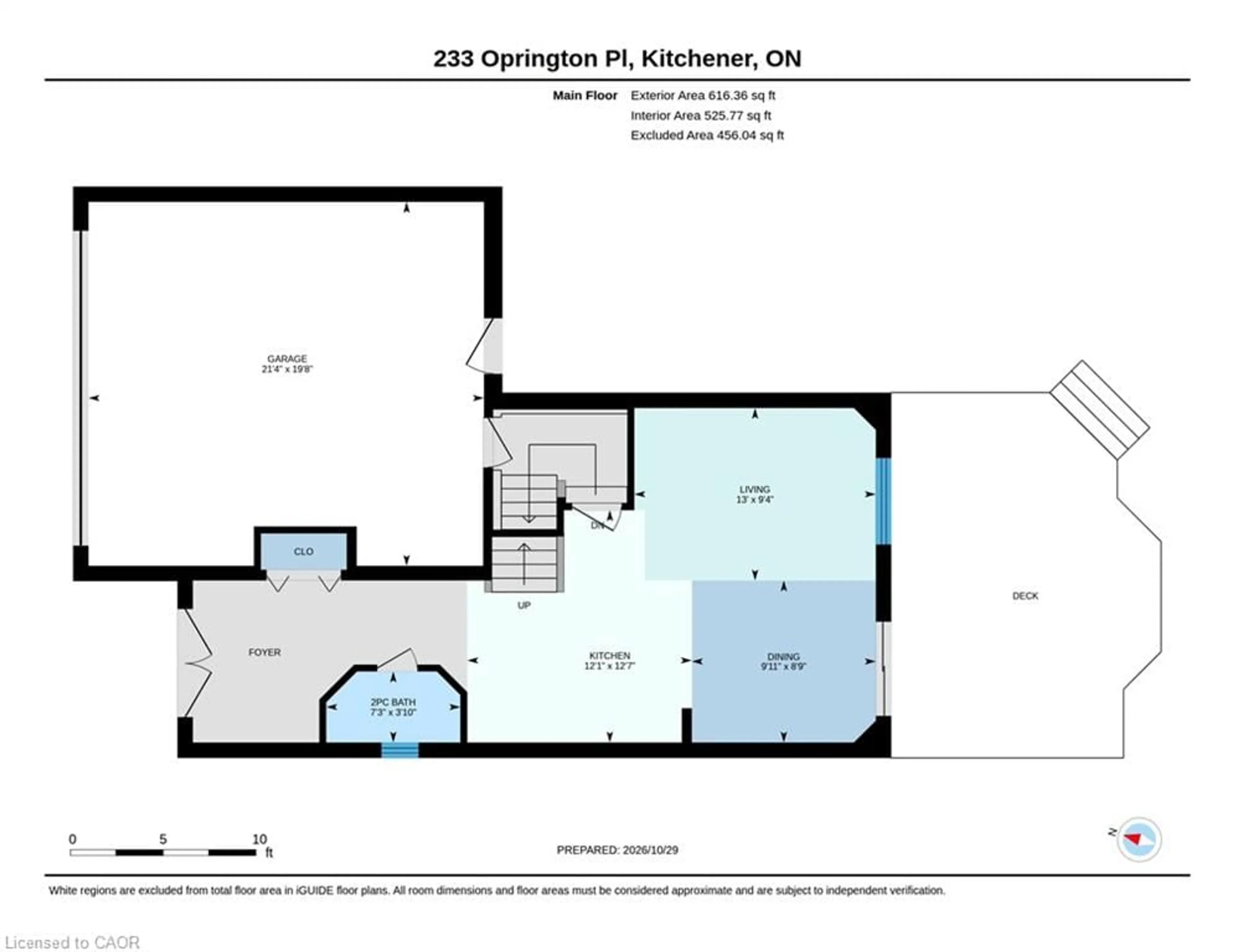 Floor plan for 233 Oprington Pl, Kitchener Ontario N2N 3P3
