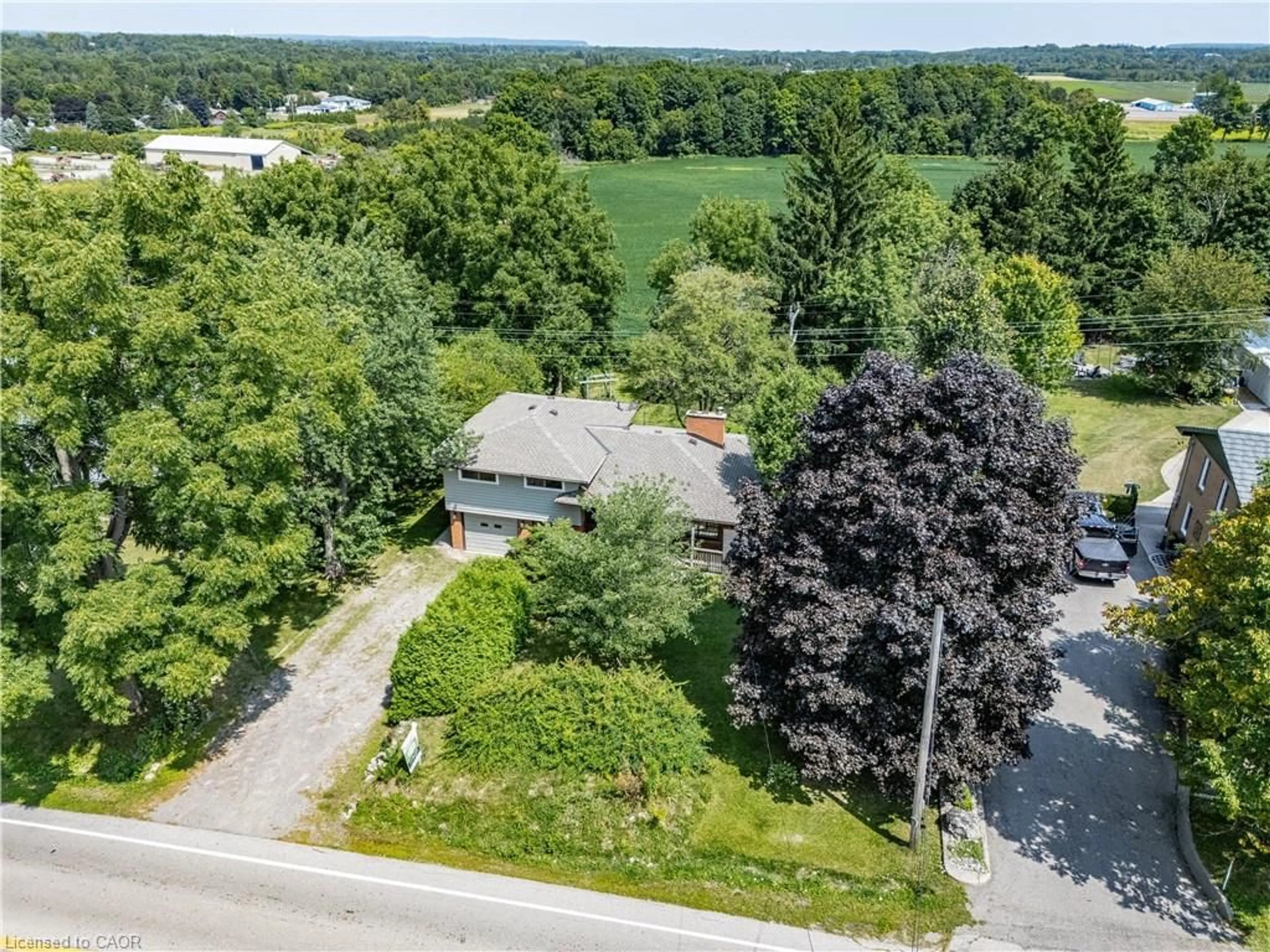 A pic from outside/outdoor area/front of a property/back of a property/a pic from drone, street for 1352 Centre Rd, Carlisle Ontario L0R 1H1