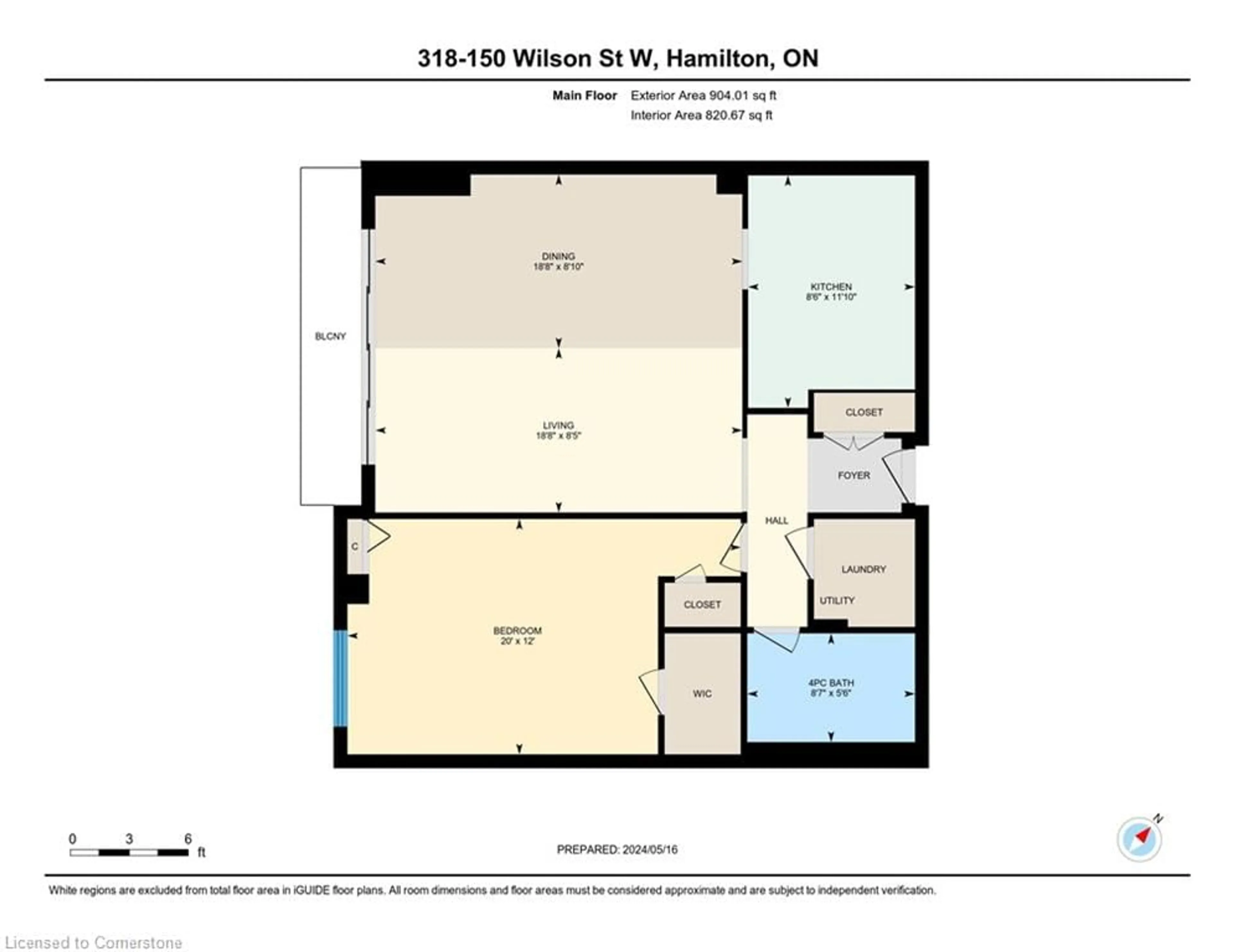 Floor plan for 150 Wilson St #318, Ancaster Ontario L8R 1E2