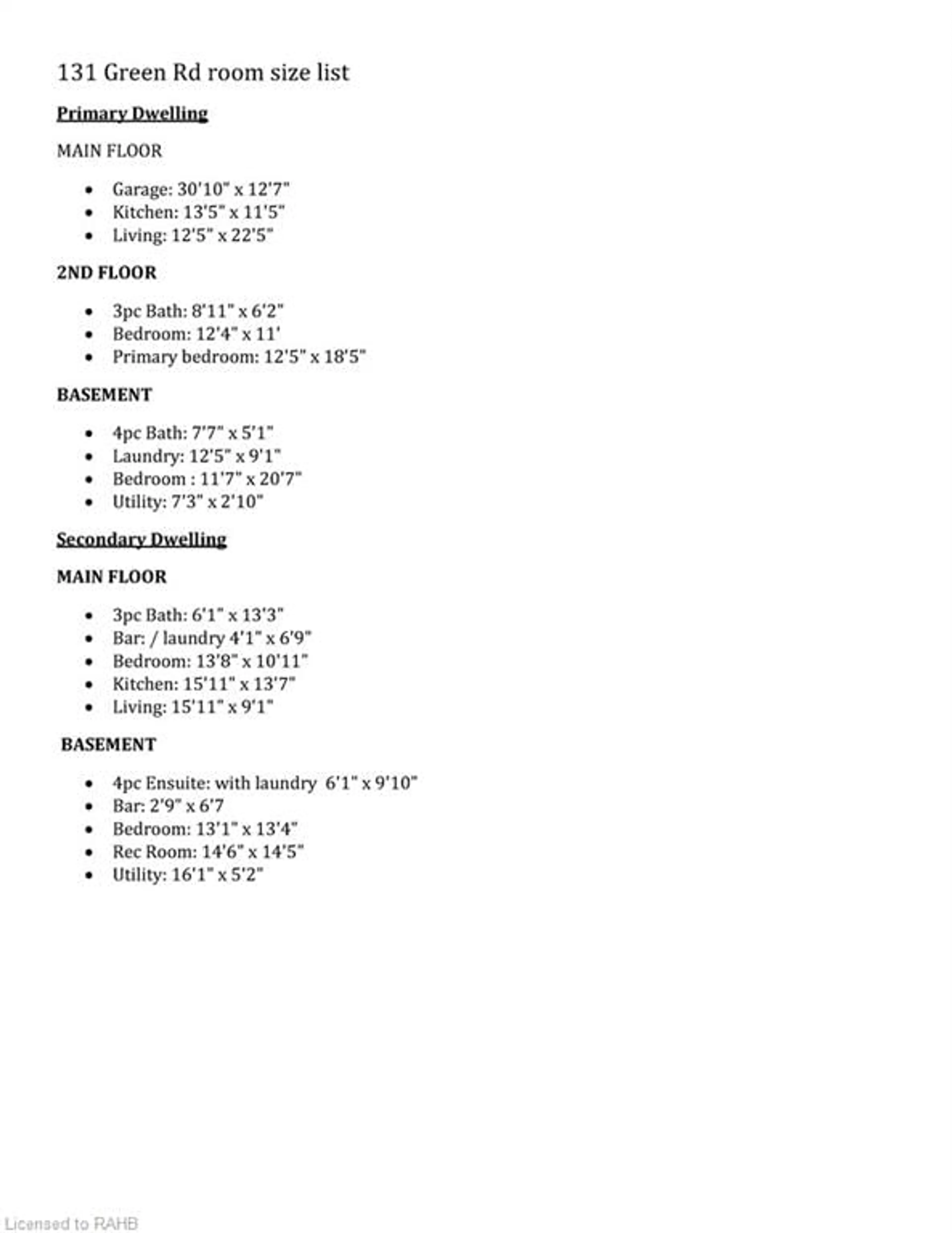 Floor plan for 131 Green Rd, Hamilton Ontario L8G 3X2