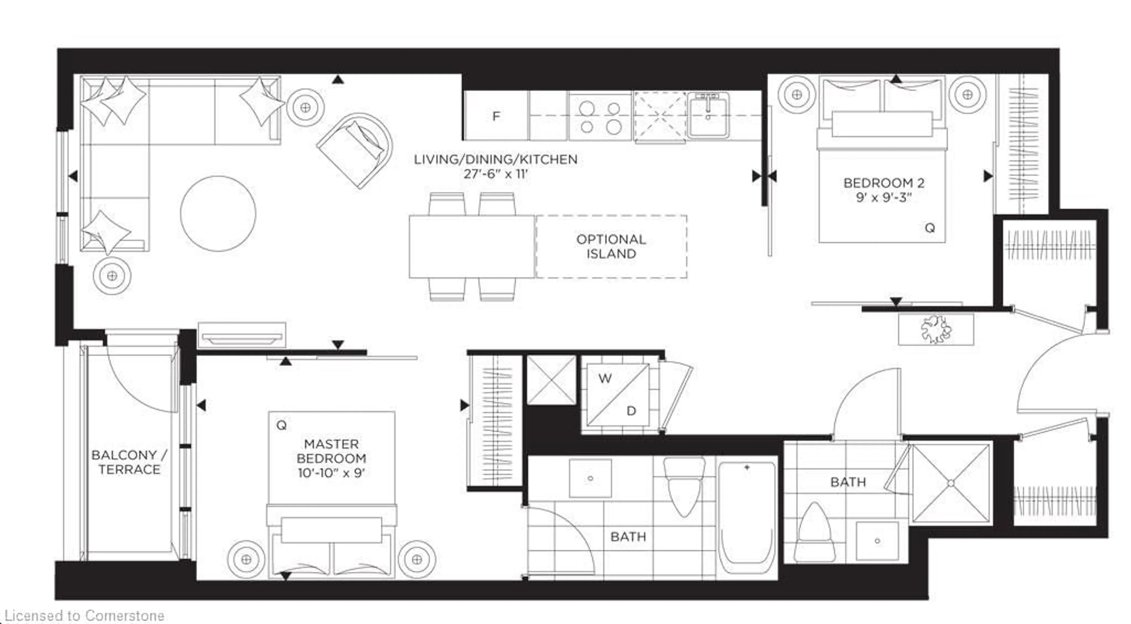 Floor plan for 2007 James St #305, Burlington Ontario L7R 1H1