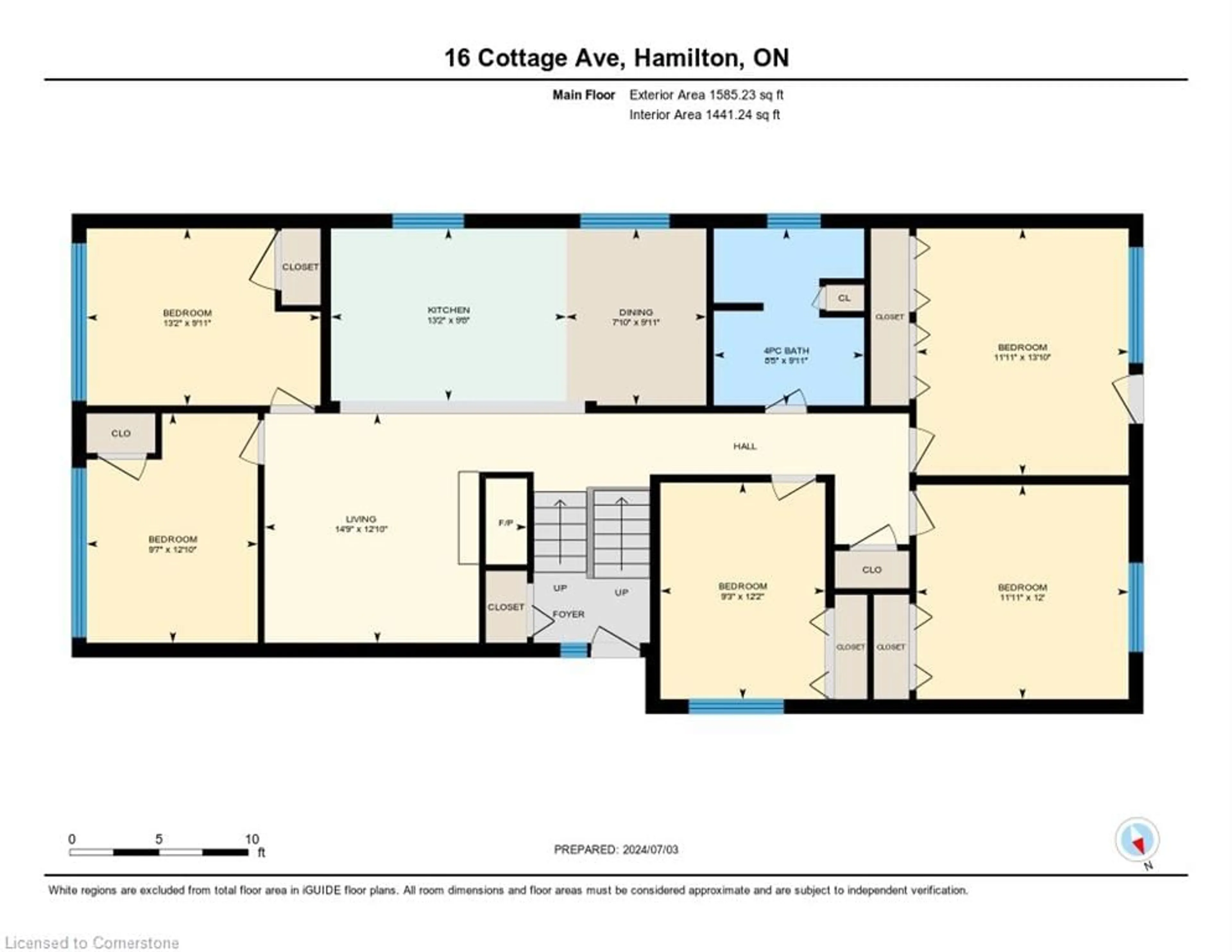 Floor plan for 16 Cottage Ave, Hamilton Ontario L8P 4G4