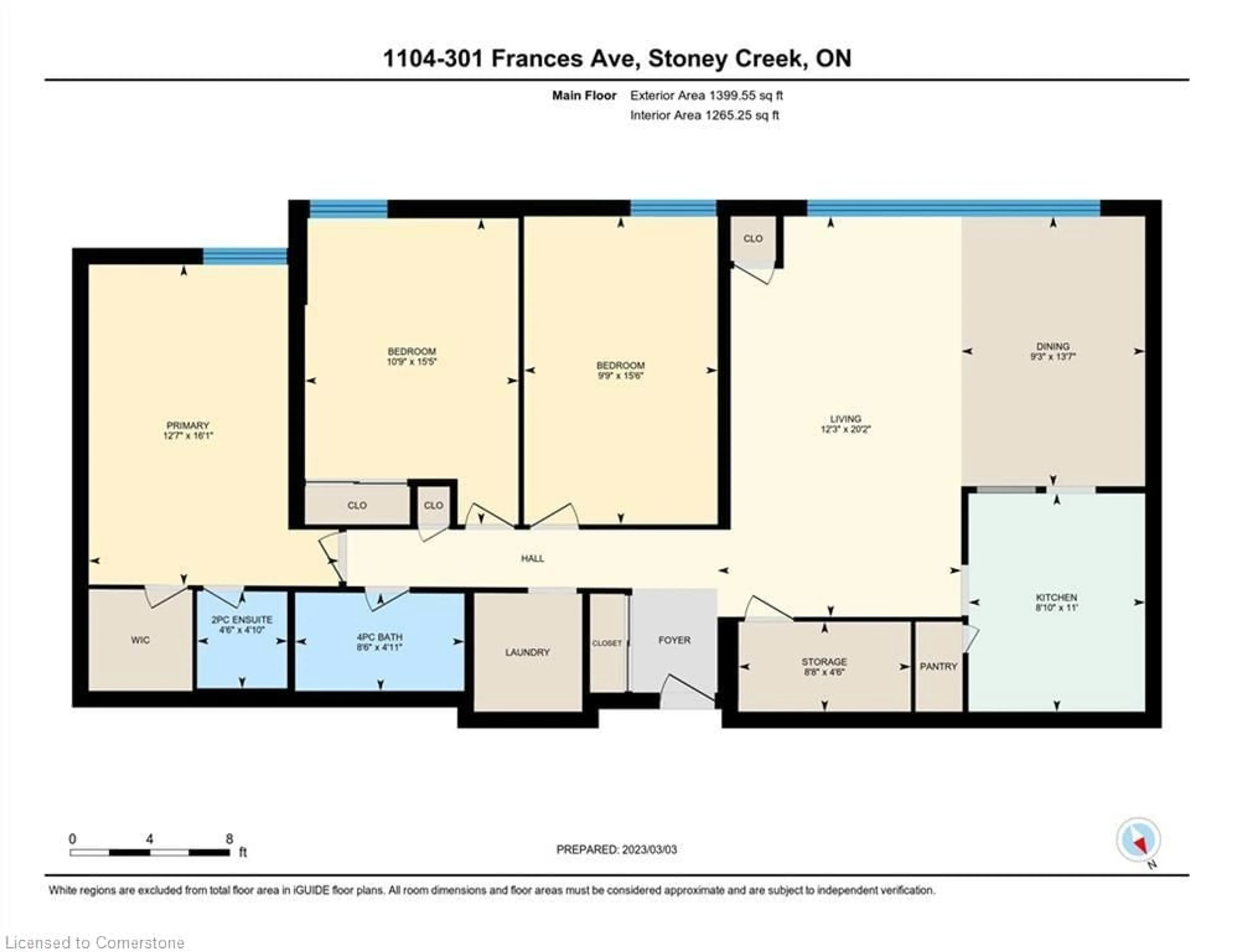 Floor plan for 301 Frances Ave #1104, Hamilton Ontario L8E 3W6