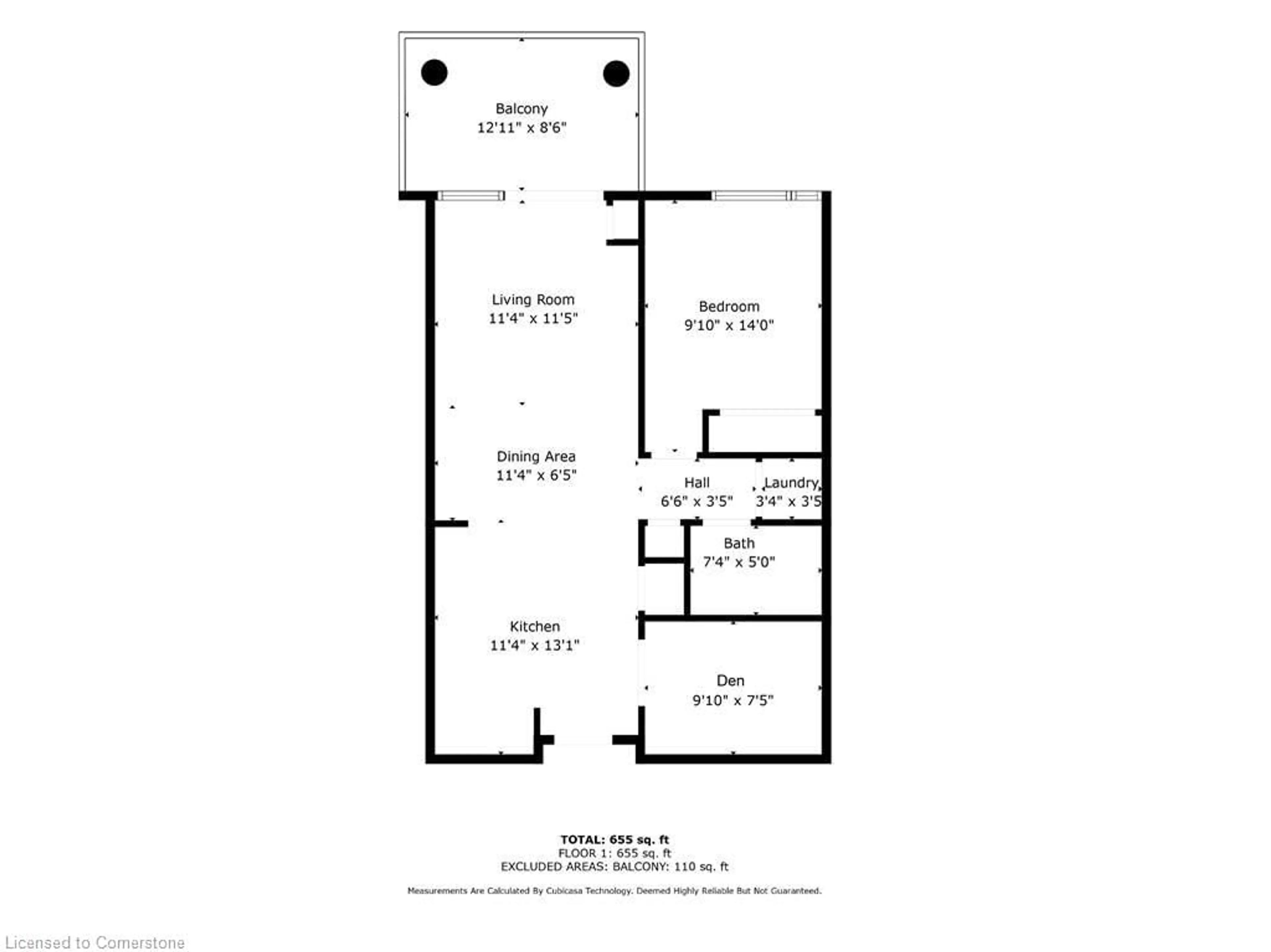 Floor plan for 125 Wilson St #216, Ancaster Ontario L9G 0B3