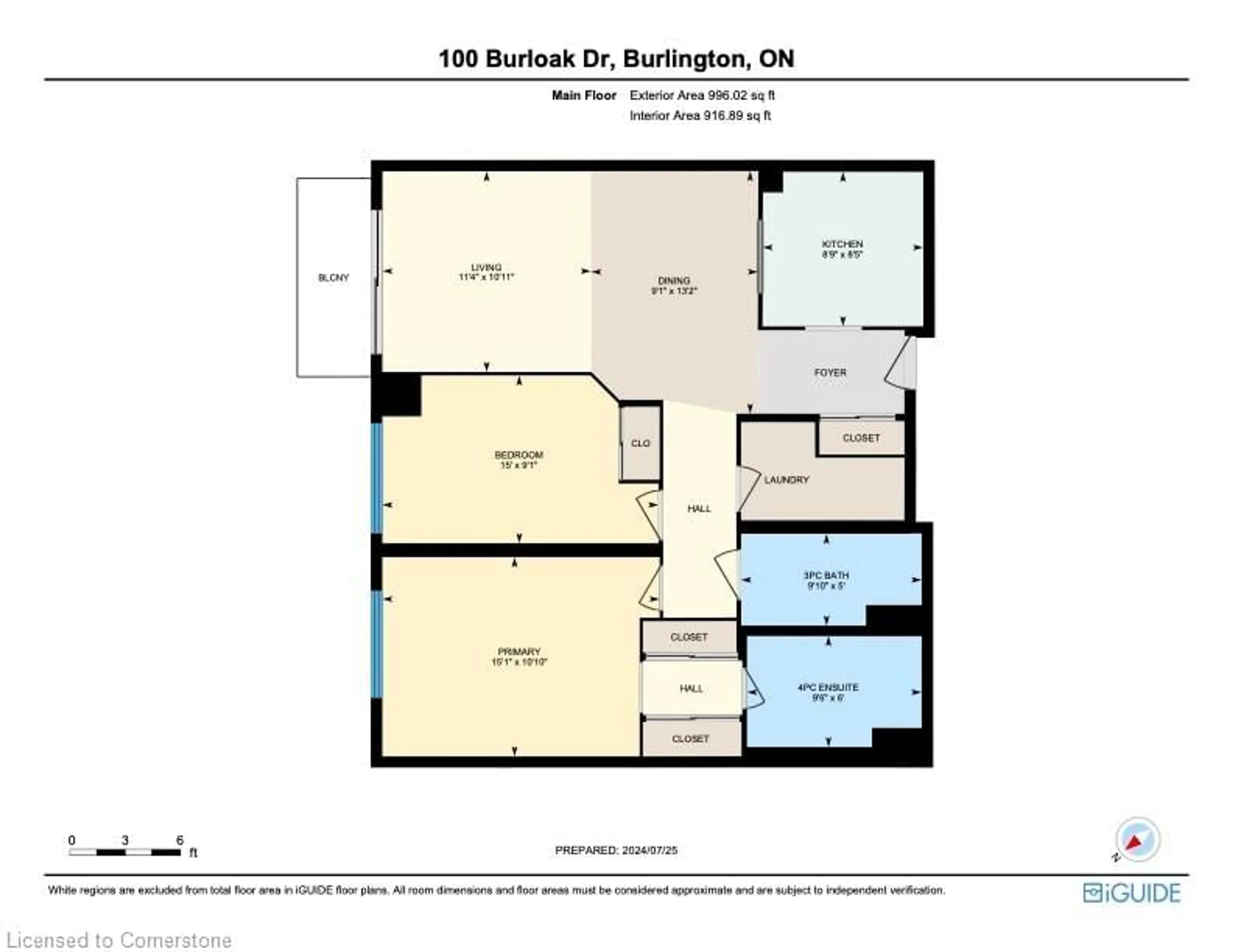 Floor plan for 100 Burloak Dr #1214, Burlington Ontario L7L 6P6