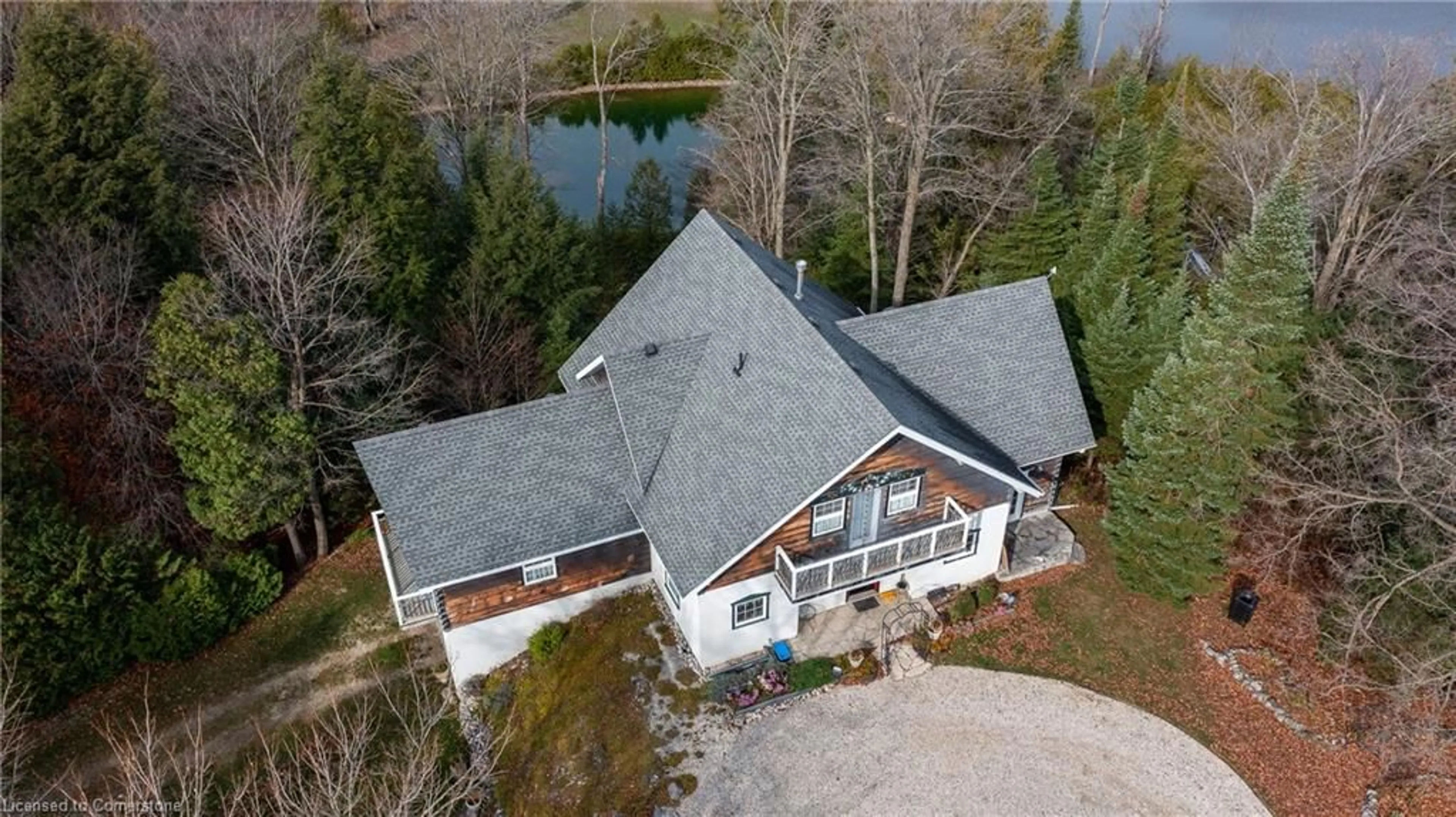 A pic from outside/outdoor area/front of a property/back of a property/a pic from drone, water/lake/river/ocean view for 304399 South Line, Priceville Ontario N0C 1K0
