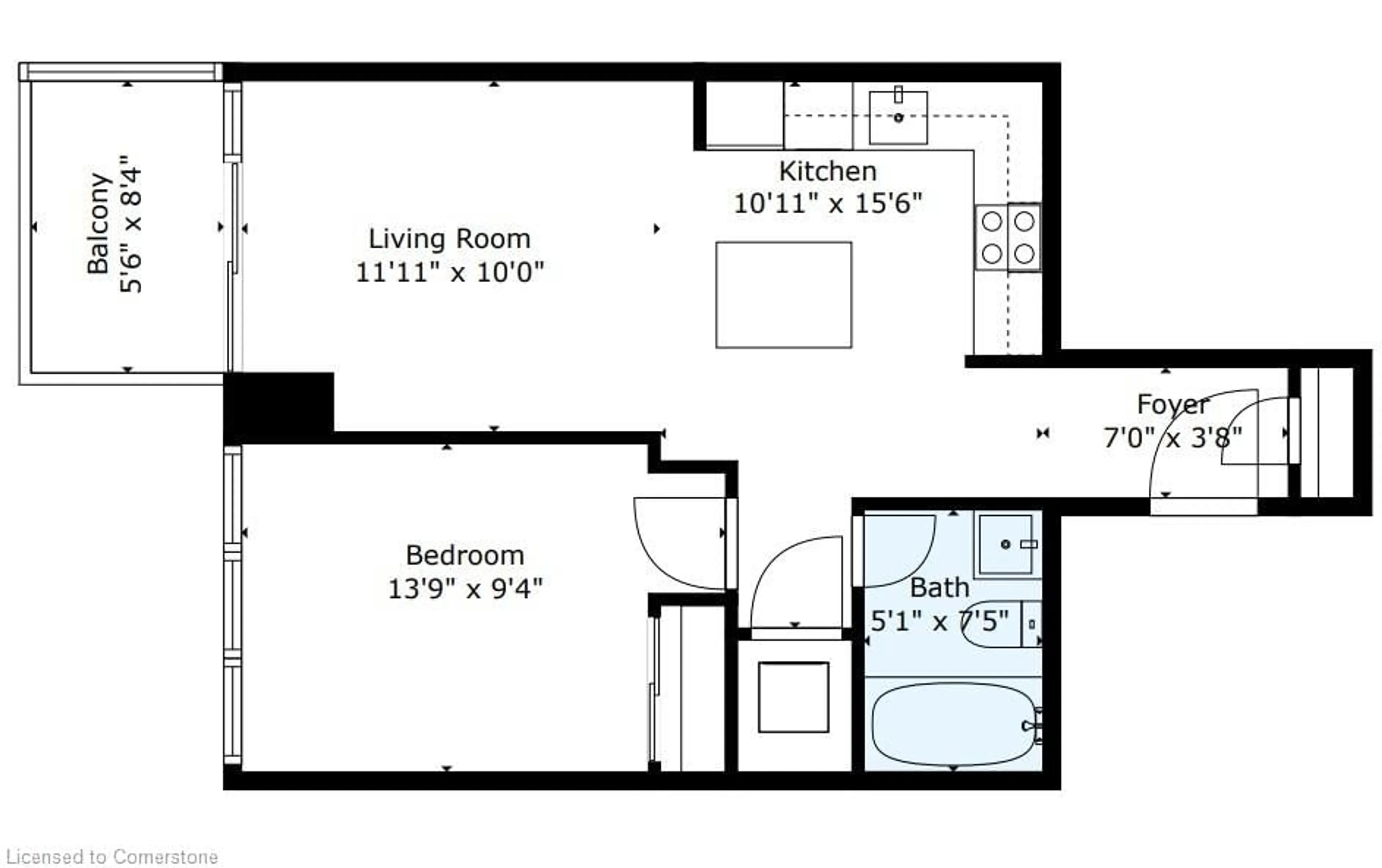 Floor plan for 2081 Fairview St #1404, Burlington Ontario L7R 0E4