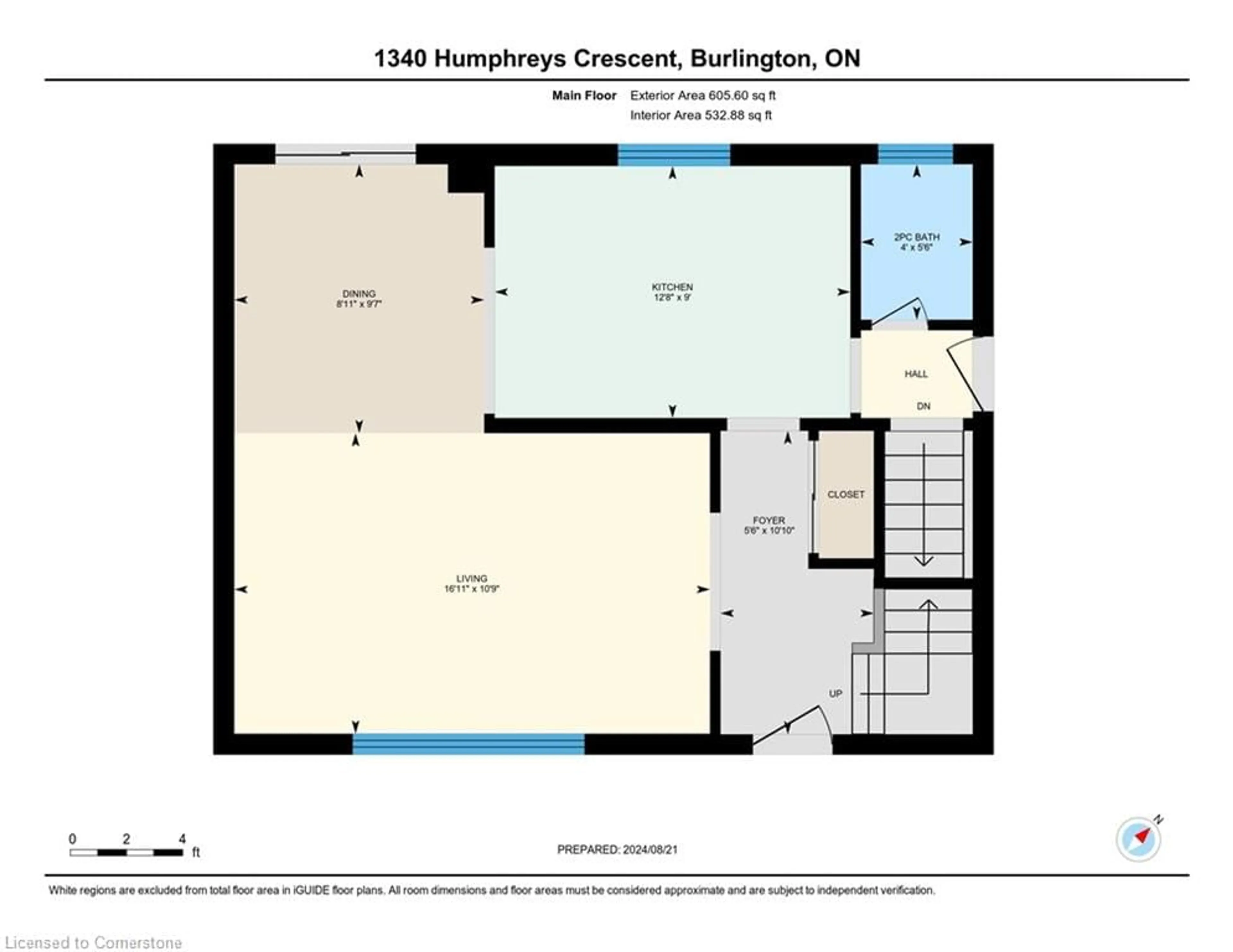 Floor plan for 1340 Humphreys Cres, Burlington Ontario L7P 1K9