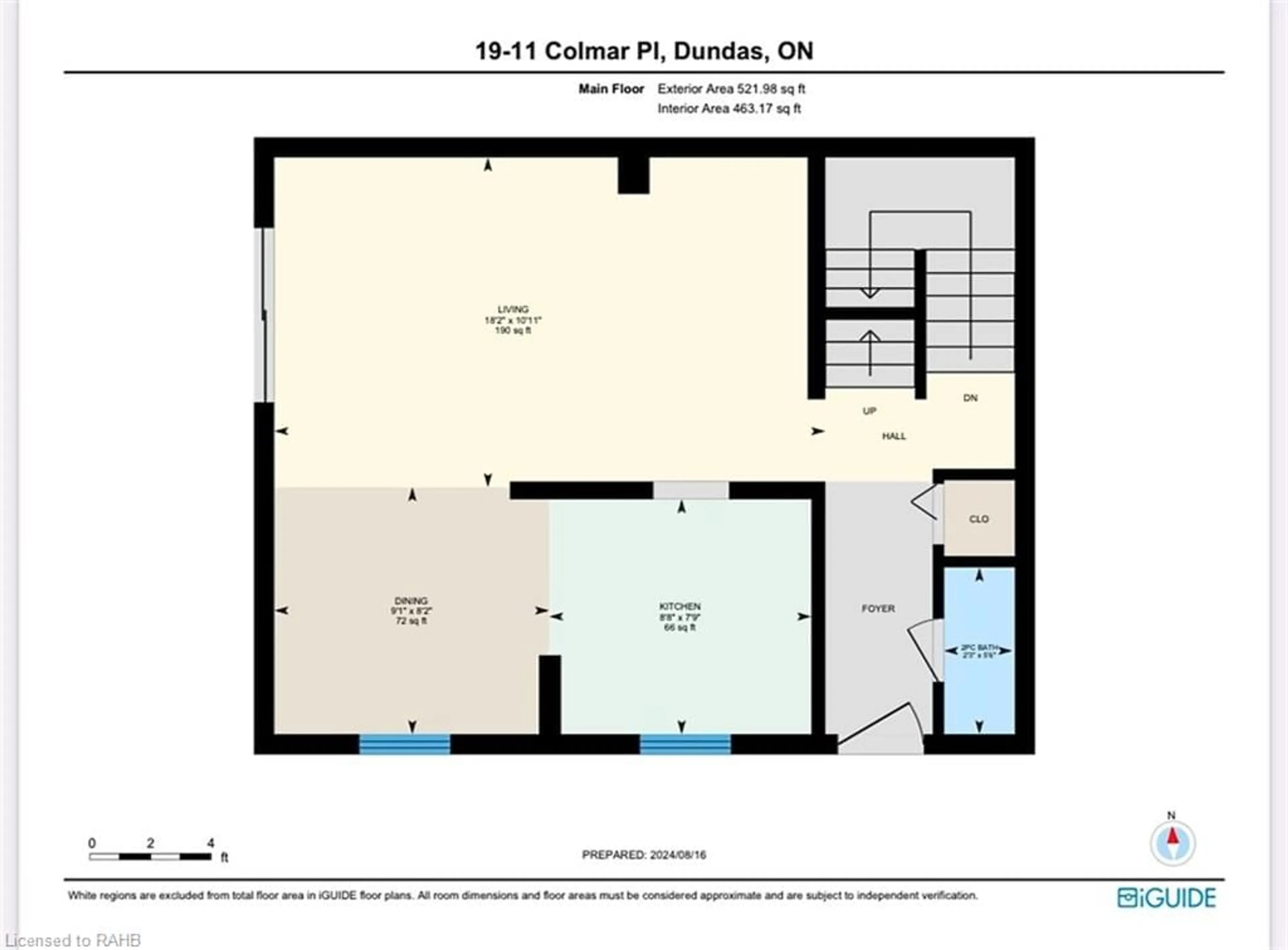 Floor plan for 11 Colmar Pl #19, Dundas Ontario L9H 4L1