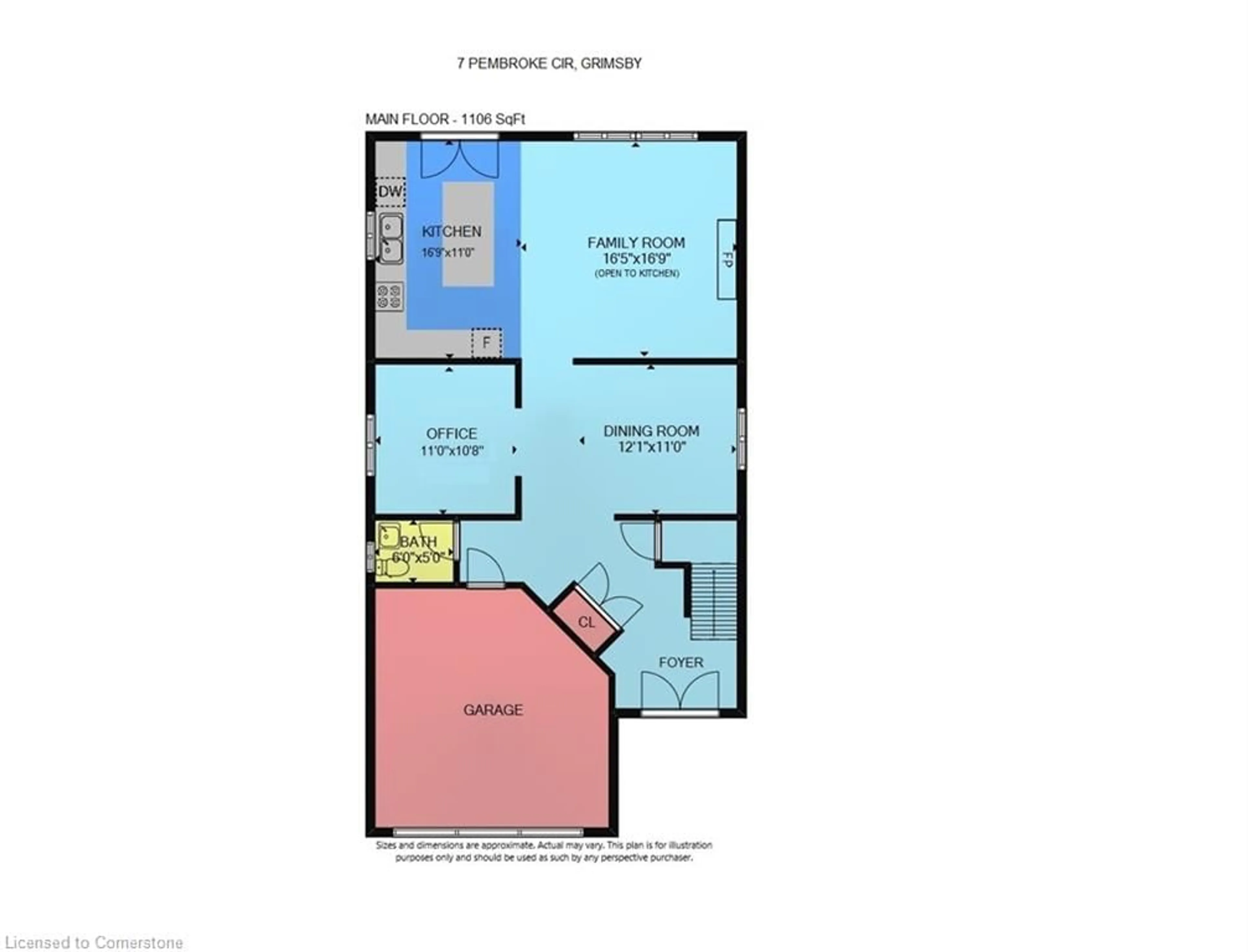 Floor plan for 7 Pembroke Cir, Grimsby Ontario L3M 5N5