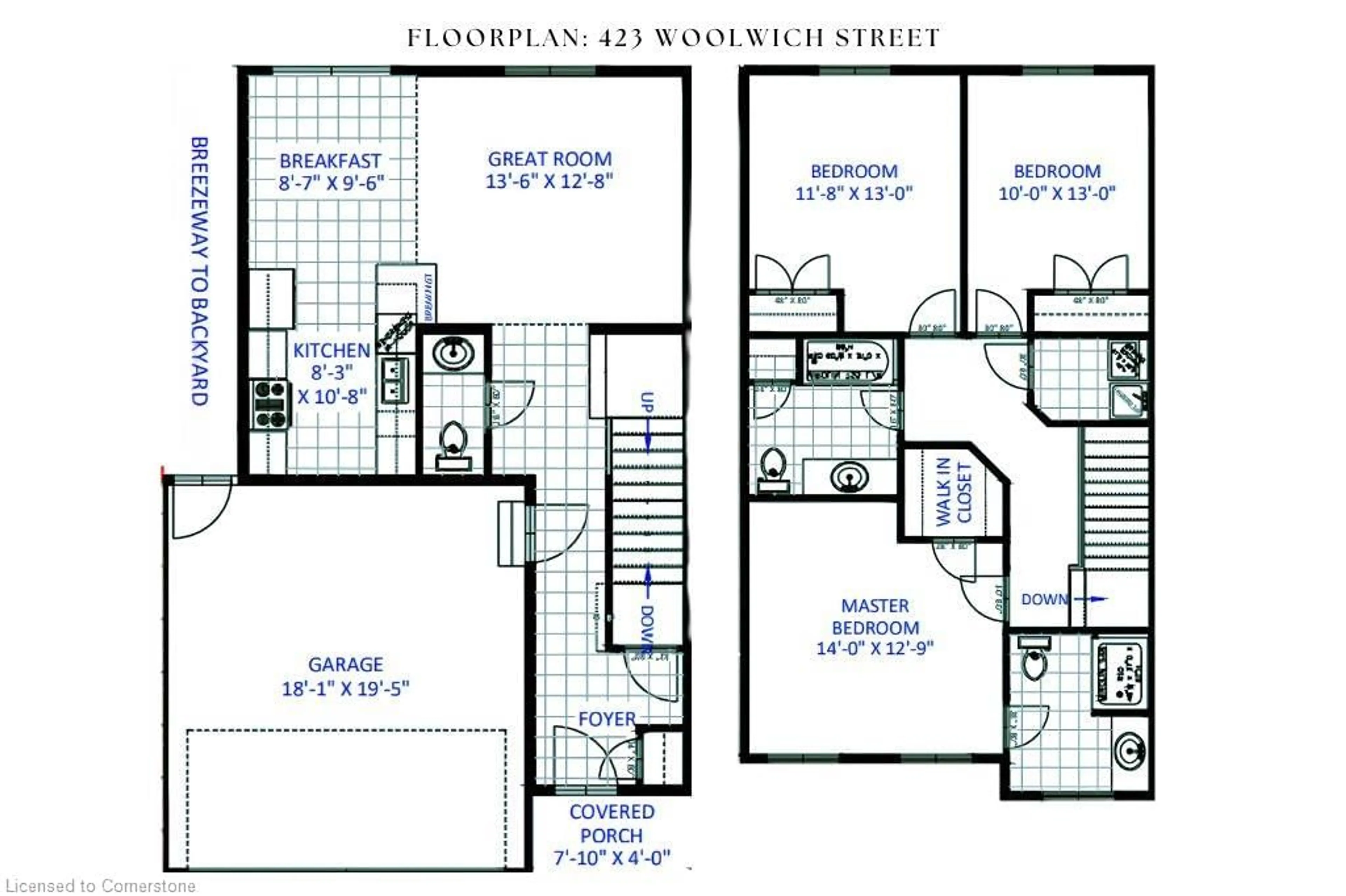 Floor plan for 423 Woolwich St, Waterloo Ontario N2K 0E8