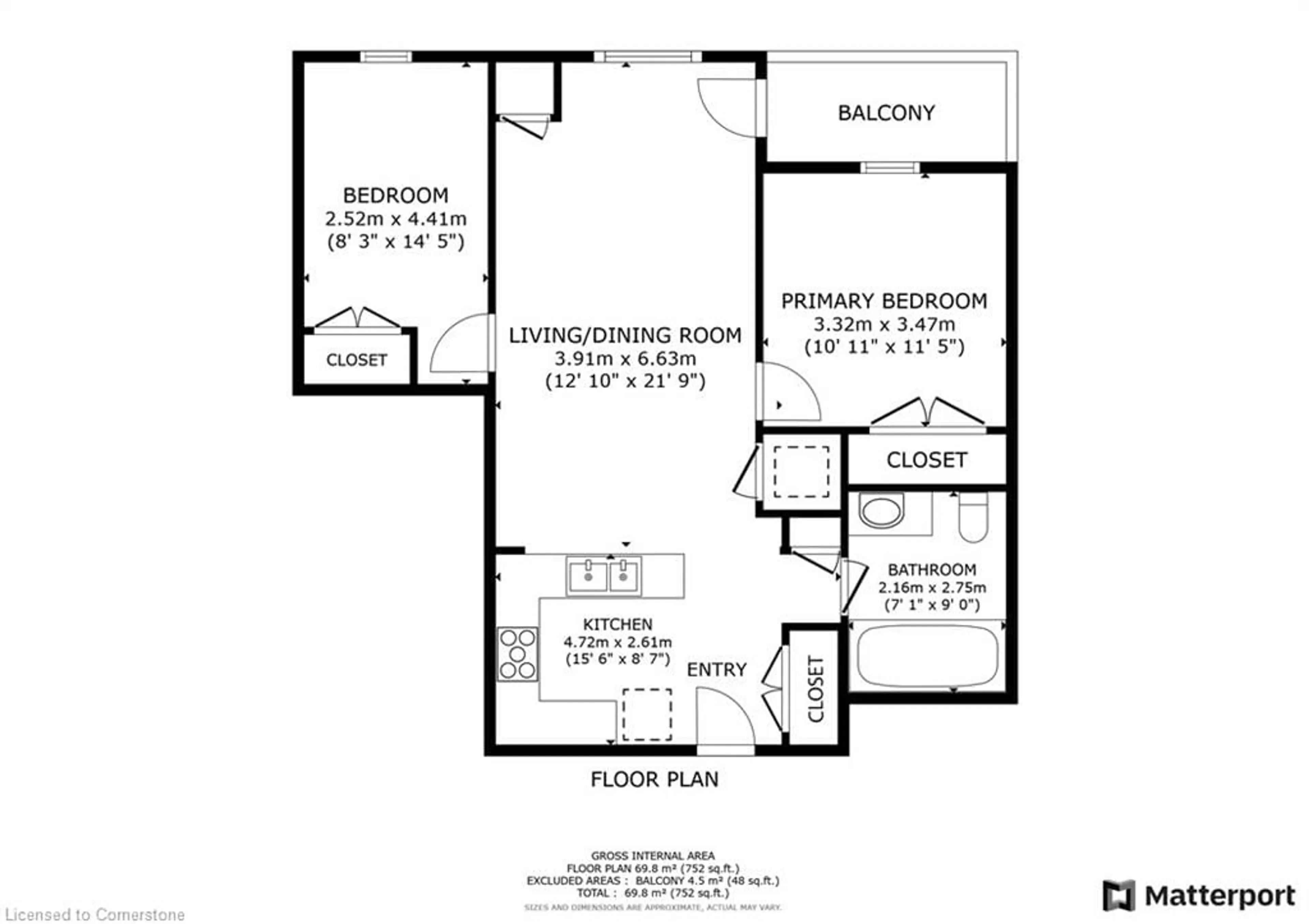 Floor plan for 1440 Main St #414, Milton Ontario L9T 8W3