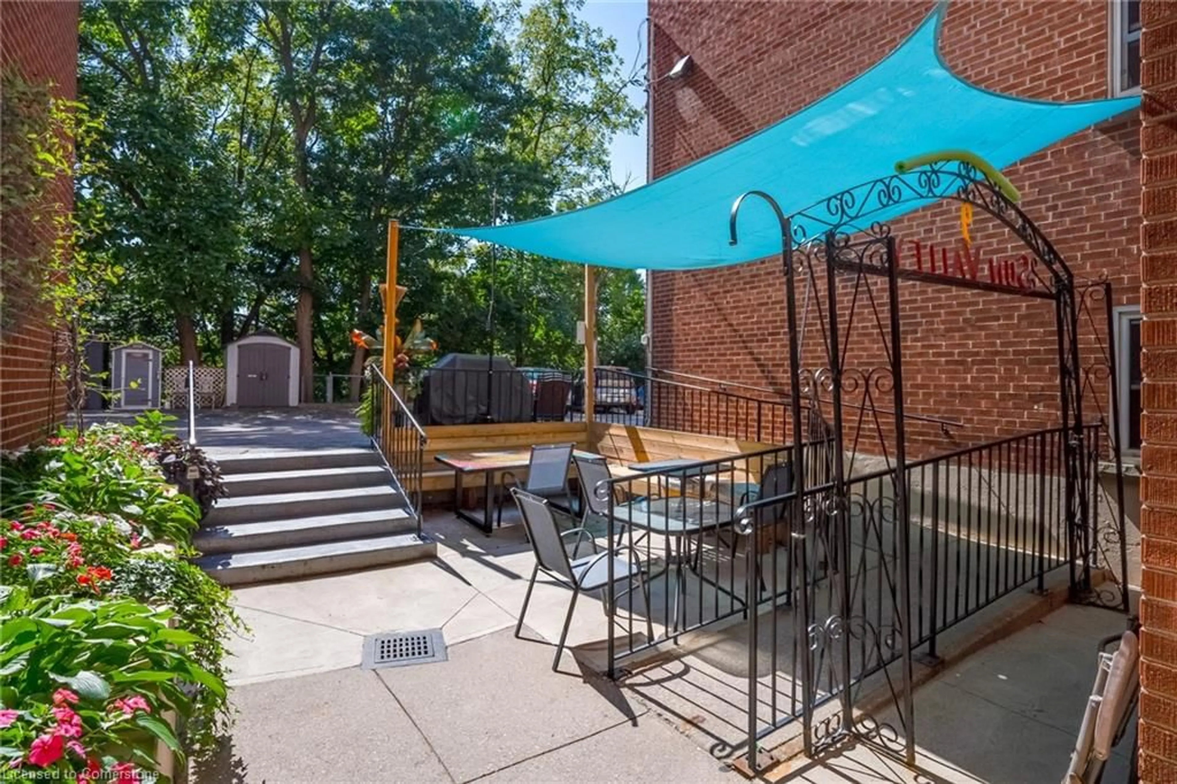 Patio, the fenced backyard for 9 Grant Blvd #501, Dundas Ontario L9H 4L5