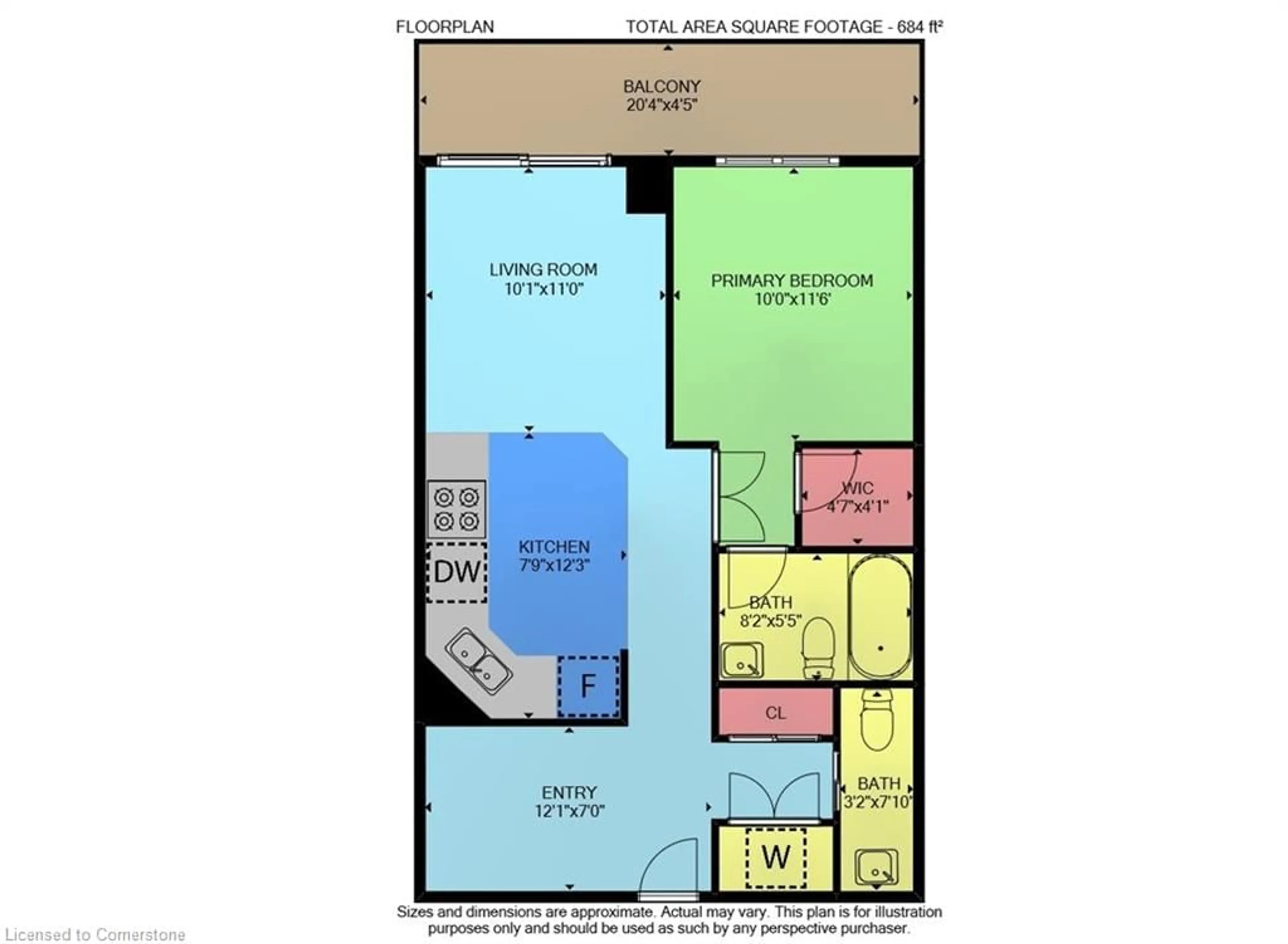 Floor plan for 560 North Service Rd #605, Grimsby Ontario L3M 0G3