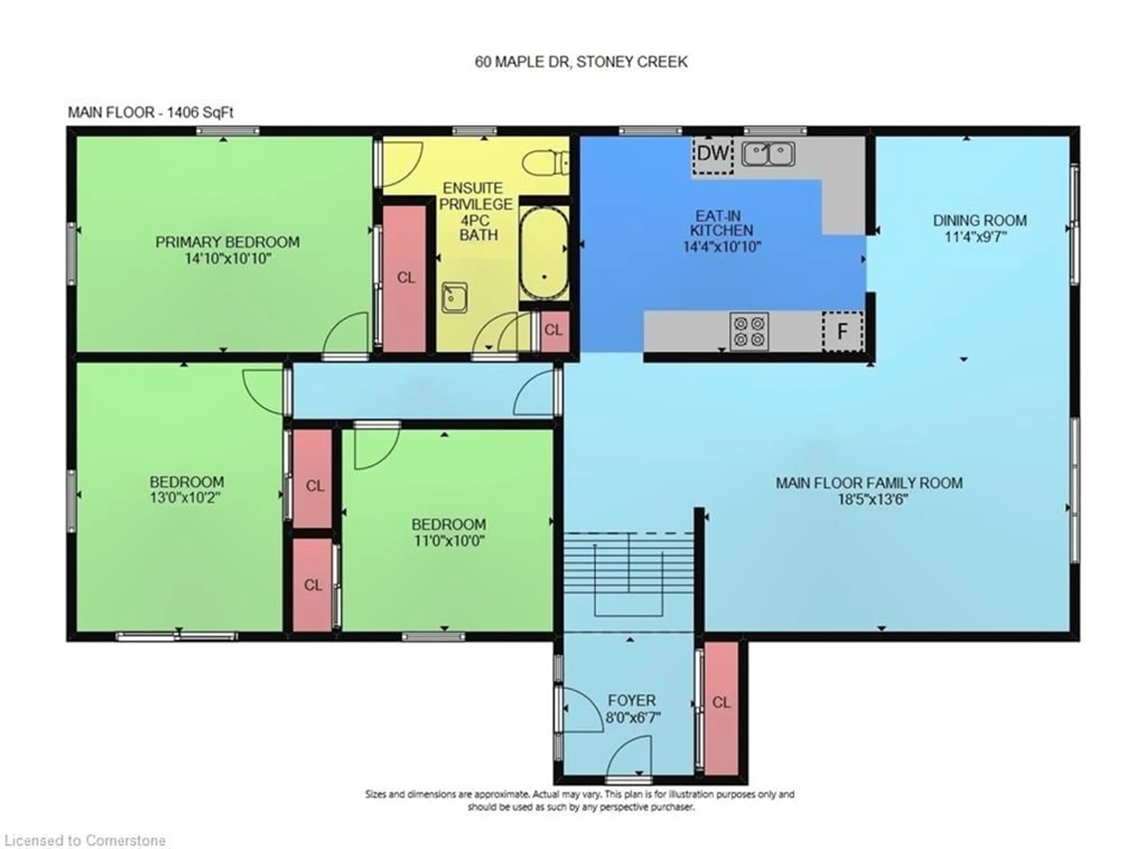 Floor plan for 60 Maple Dr, Stoney Creek Ontario L8G 3C2