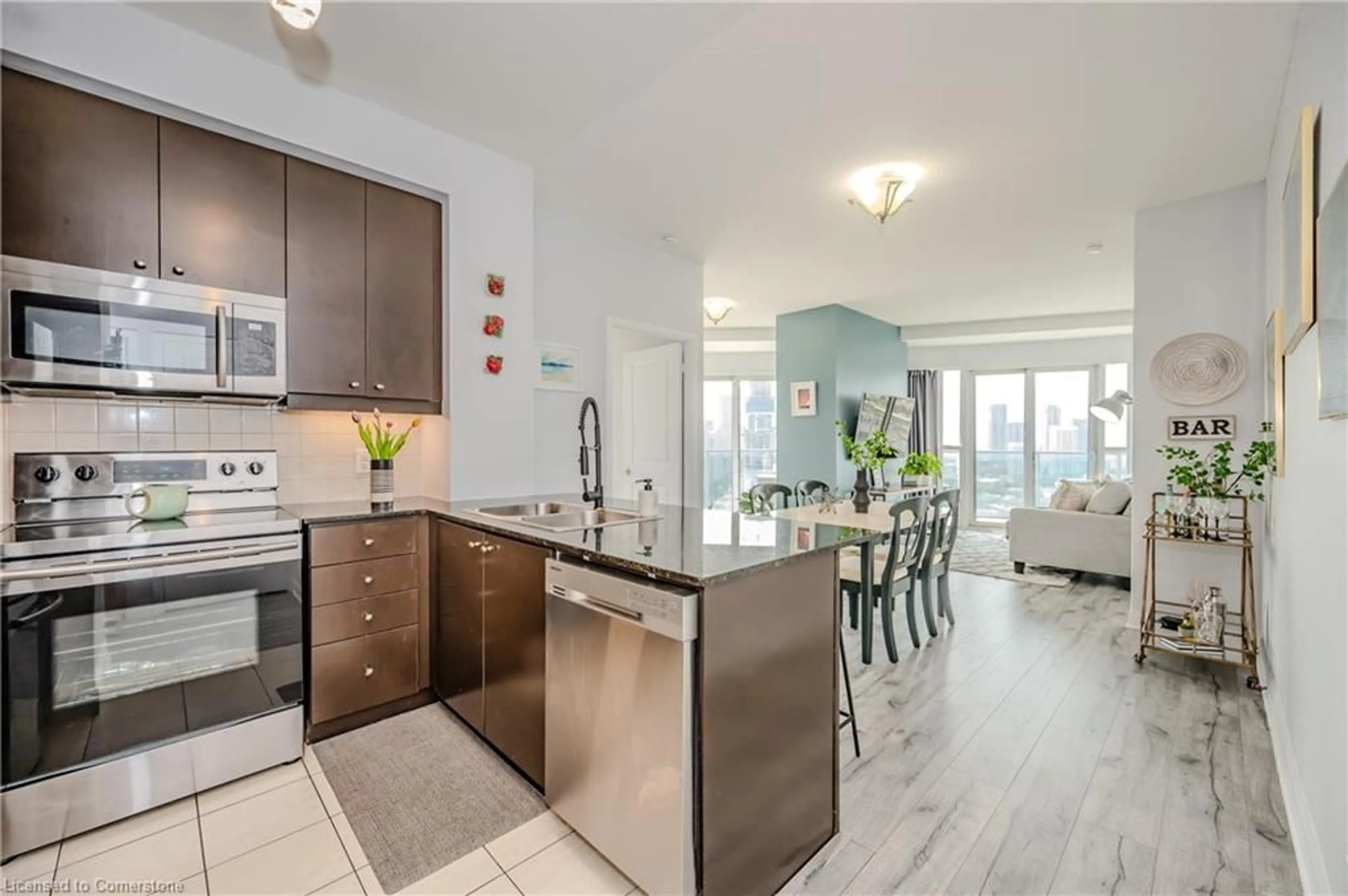 Open concept kitchen for 60 Absolute Ave #3004, Mississauga Ontario L4Z 0A9