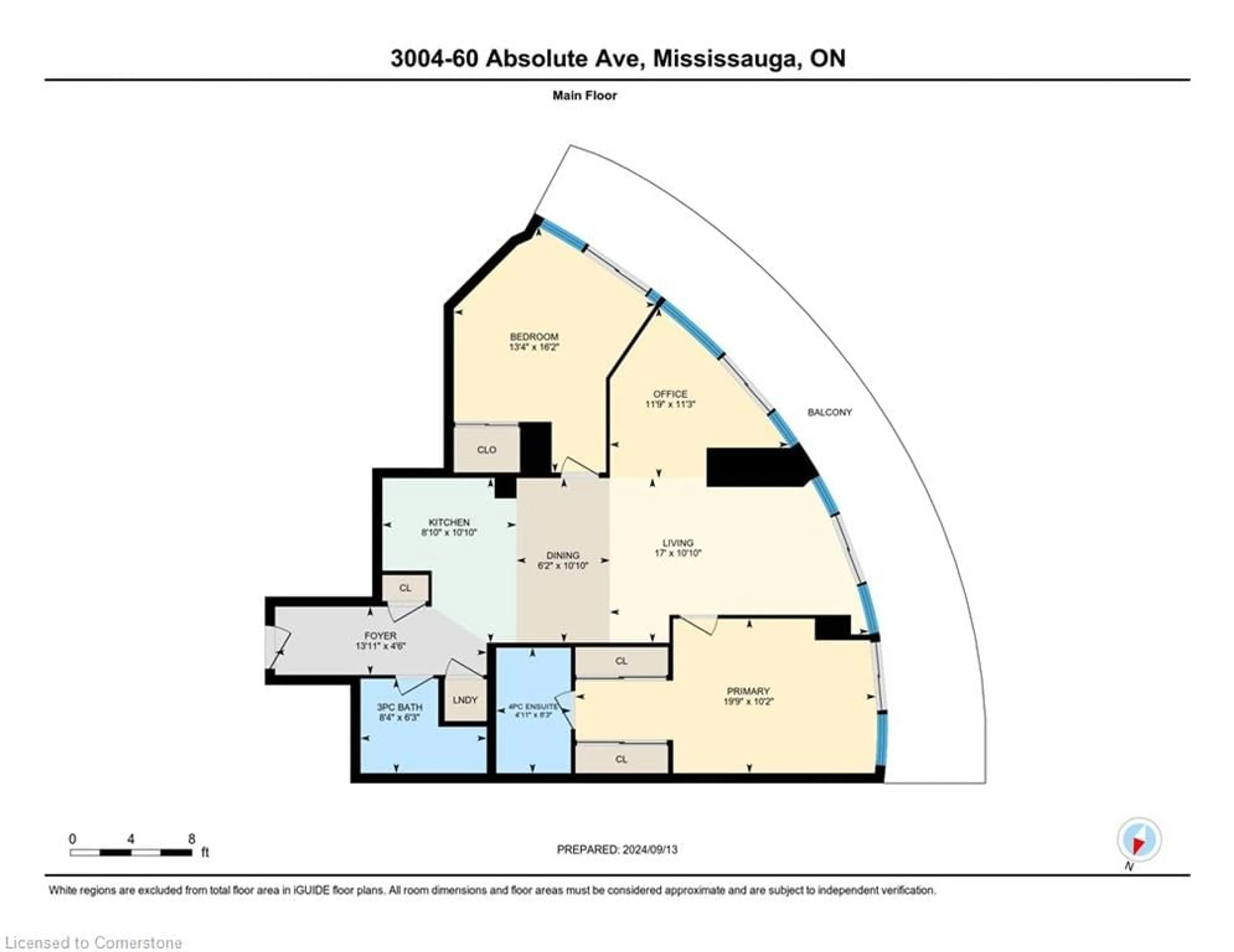 Floor plan for 60 Absolute Ave #3004, Mississauga Ontario L4Z 0A9