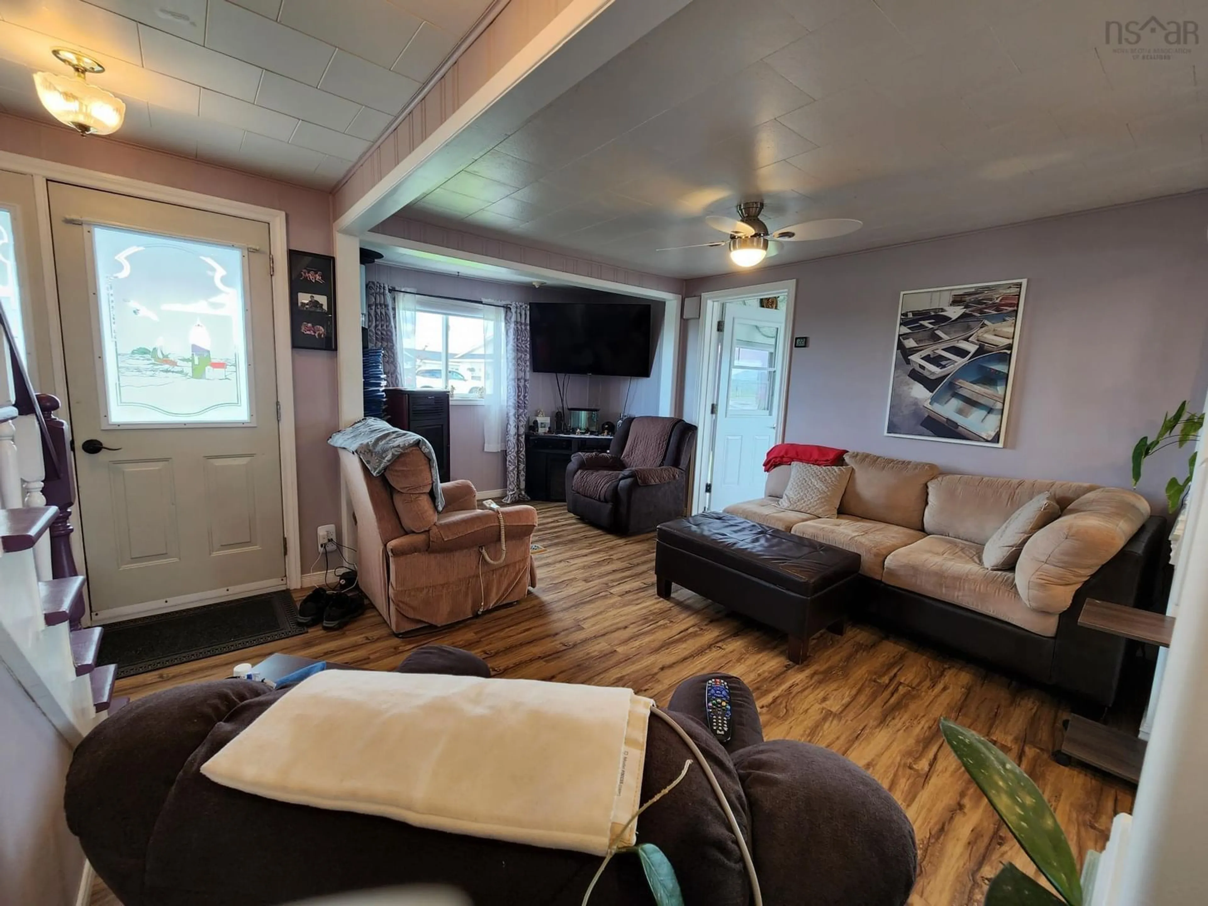 Living room, wood floors for 70 Richard Rd, Charlos Cove Nova Scotia B0H 1T0