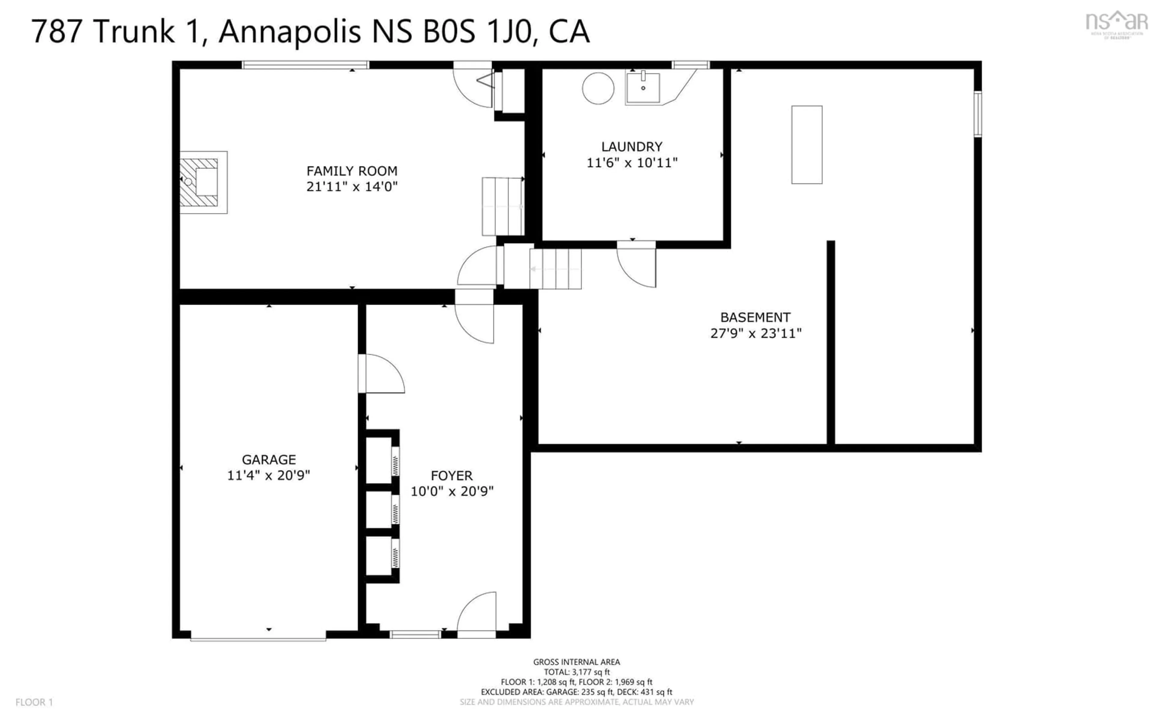 Floor plan for 787 Highway 1, Deep Brook Nova Scotia B0S 1J0