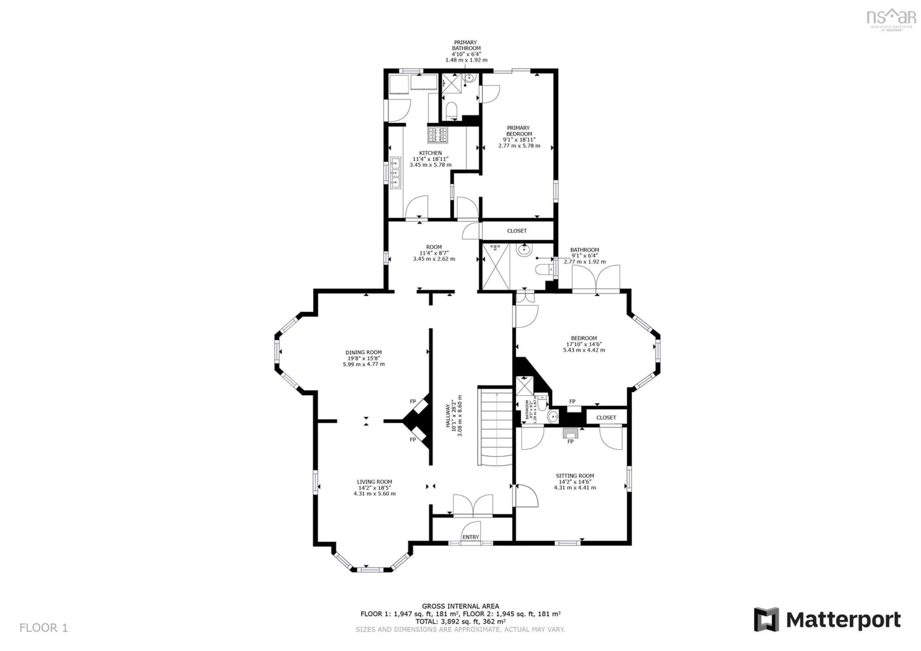 Floor plan for 548 St George Street, Annapolis Royal Nova Scotia B0S 1A0