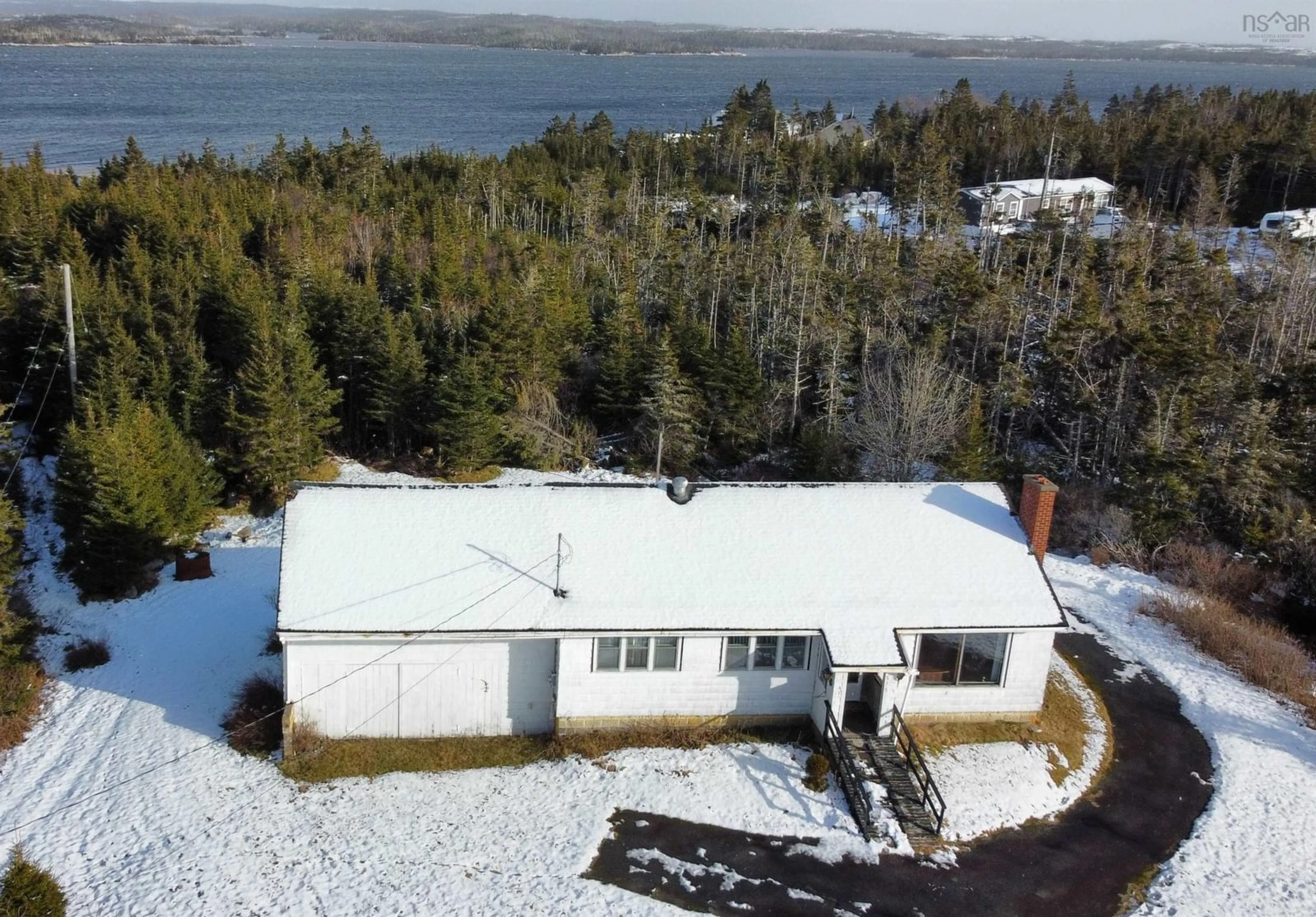 A pic from outside/outdoor area/front of a property/back of a property/a pic from drone, water/lake/river/ocean view for 575 Whitehead Rd, Larry's River Nova Scotia B0H 1T0