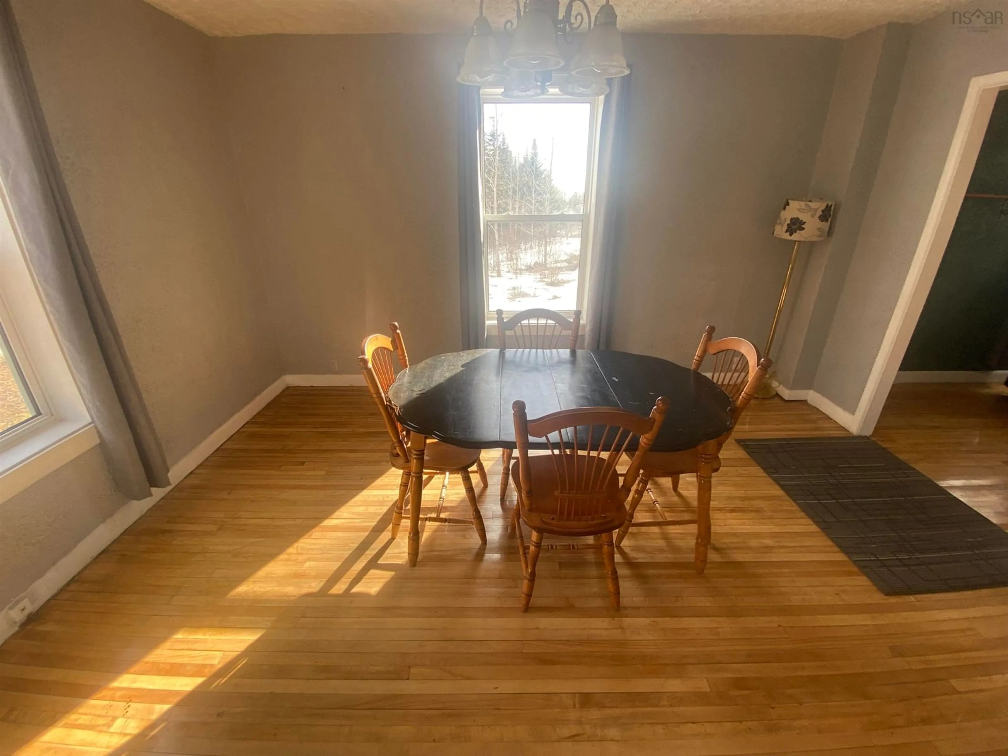 Dining room, wood floors, cottage for 458 Cenotaph Rd, West Bay Road Nova Scotia B0E 3L0