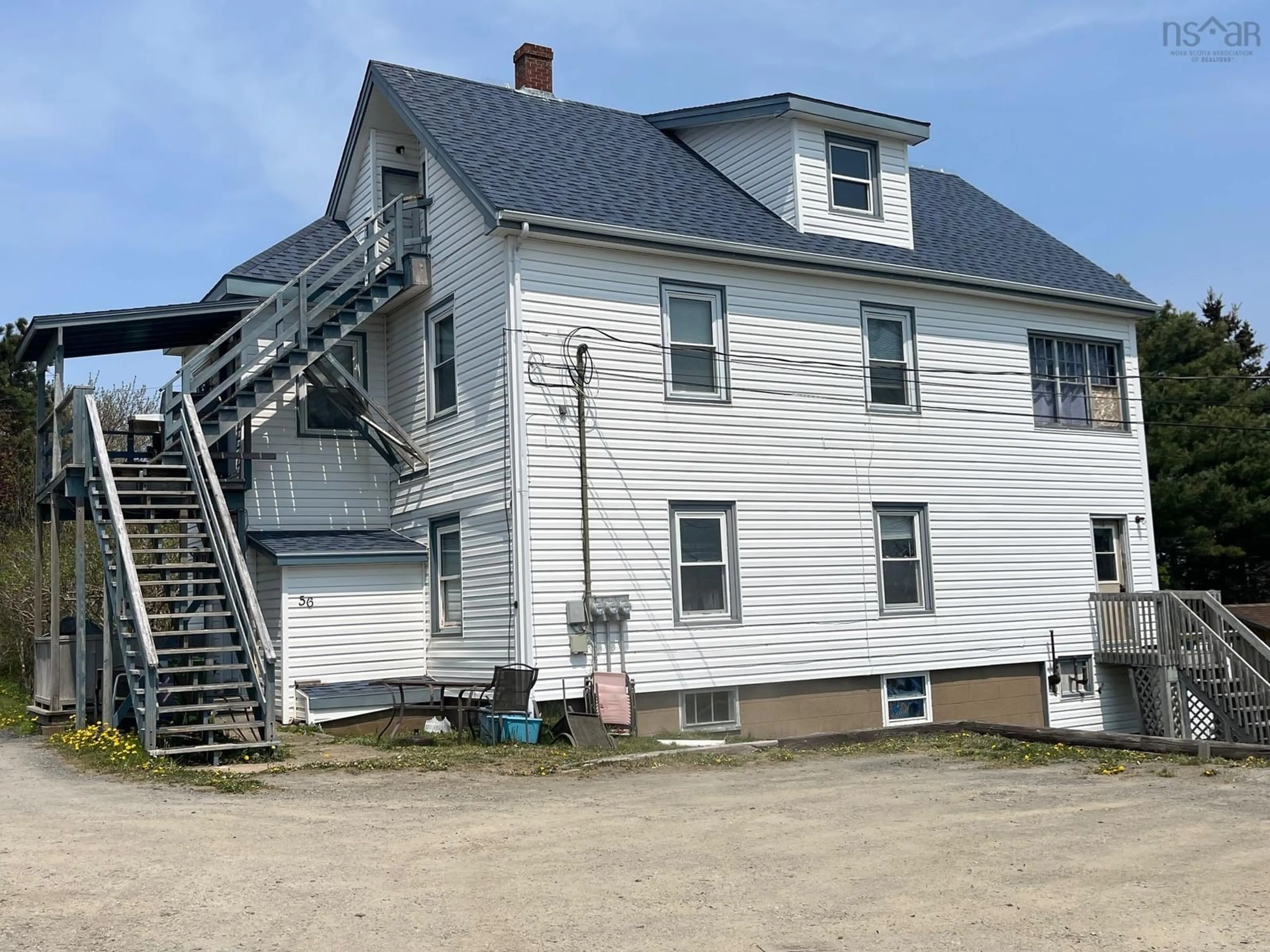 Frontside or backside of a home, the front or back of building for 56 St Marys St, Digby Nova Scotia B0V 1A0