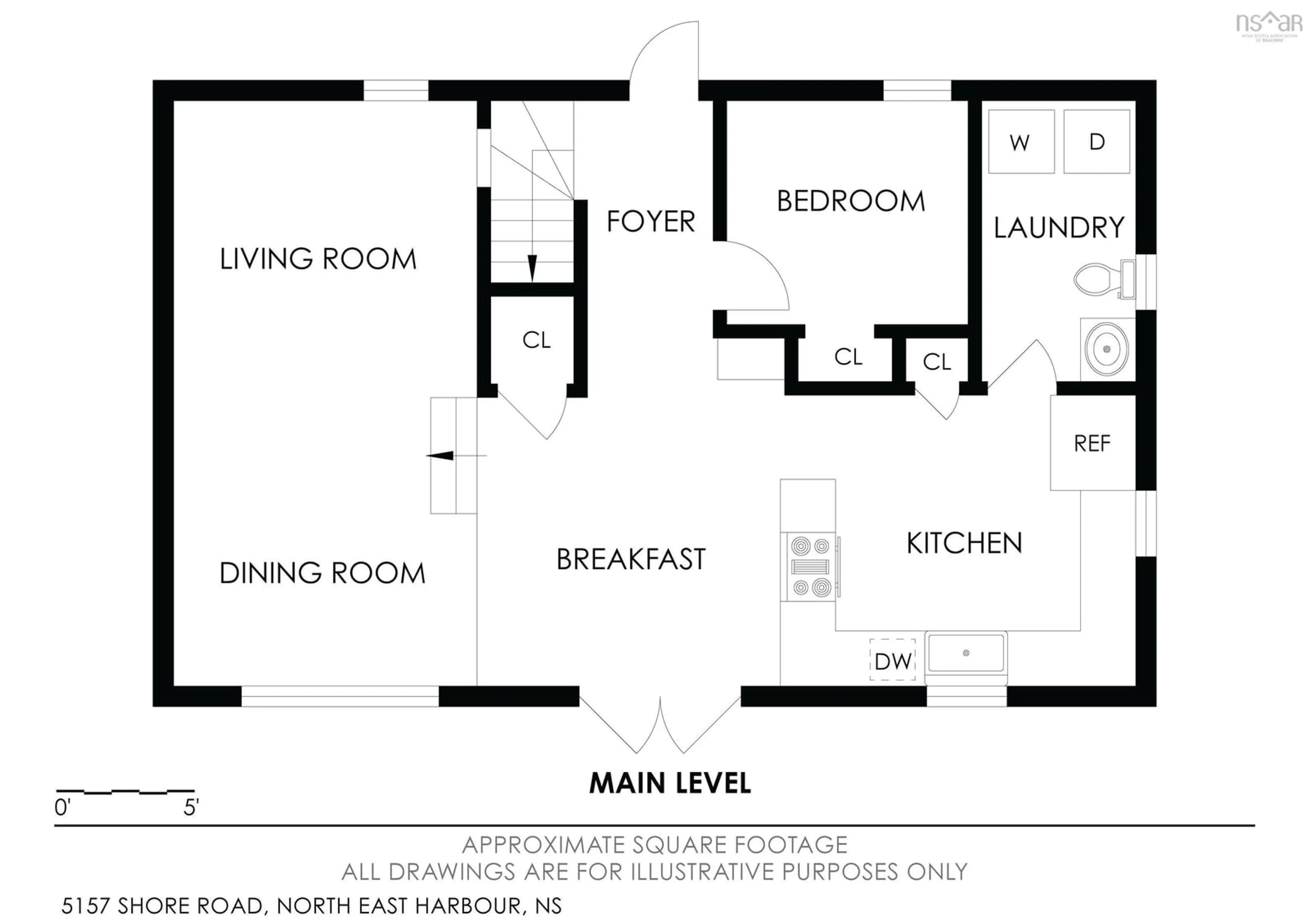 Floor plan for 5157 Shore Rd, North East Harbour Nova Scotia B0T 1W0