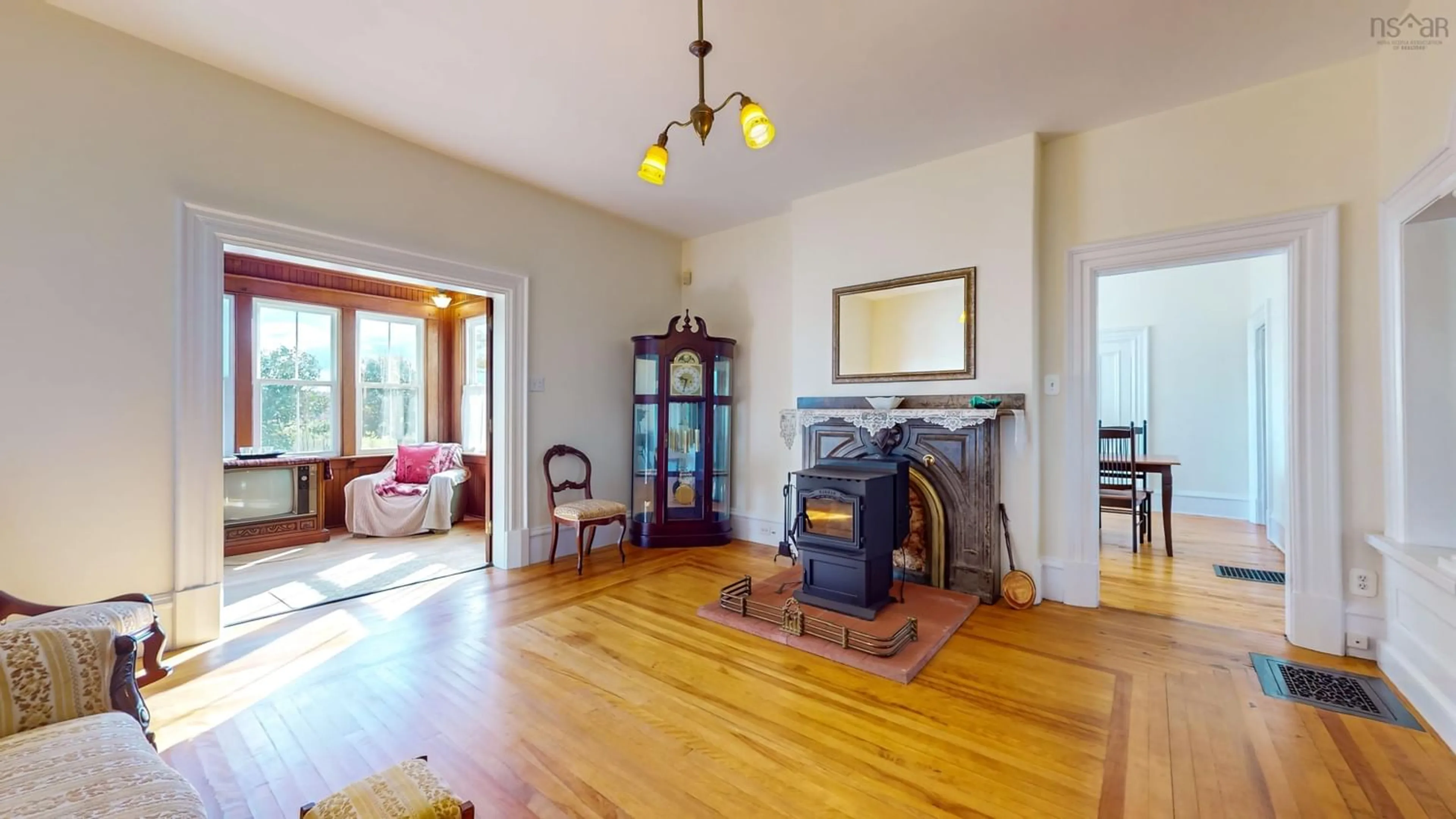 Living room, wood floors for 22 Tidal Bore Rd, Central Onslow Nova Scotia B6L 5M4