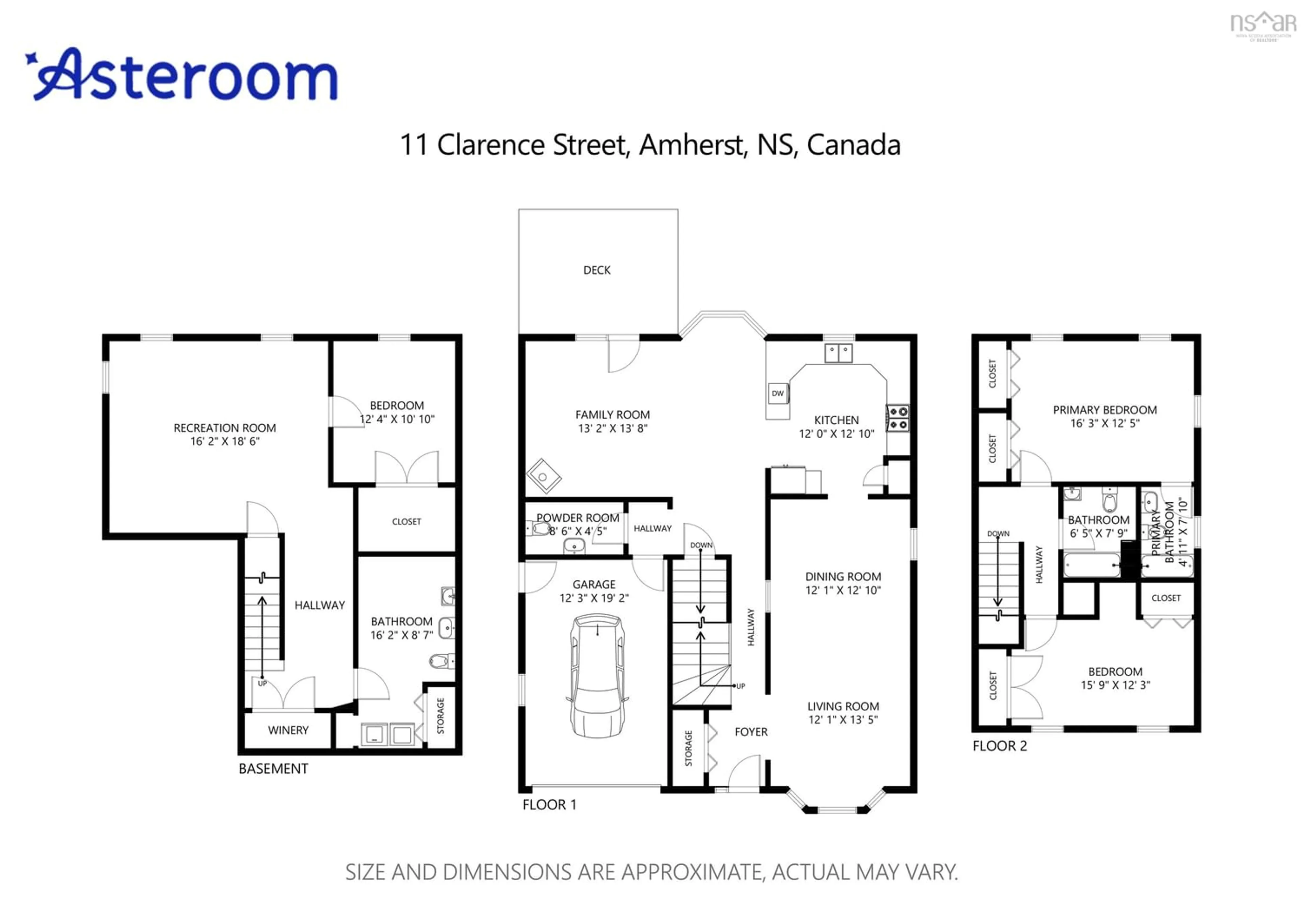 Floor plan for 11 Clarence St, Amherst Nova Scotia B4H 3N8
