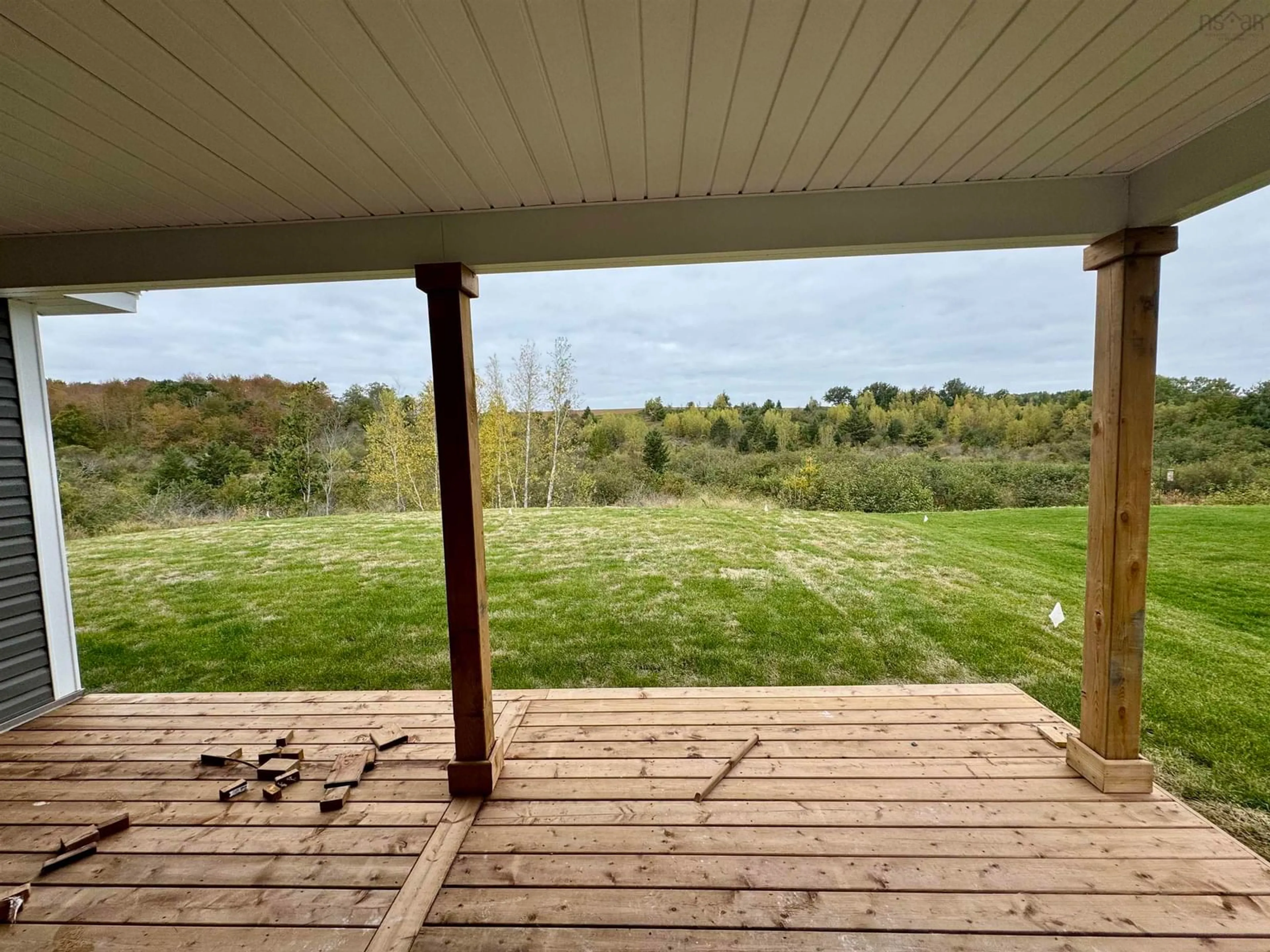 Patio, the fenced backyard for 88 Thistle St, Falmouth Nova Scotia B0N 2T0