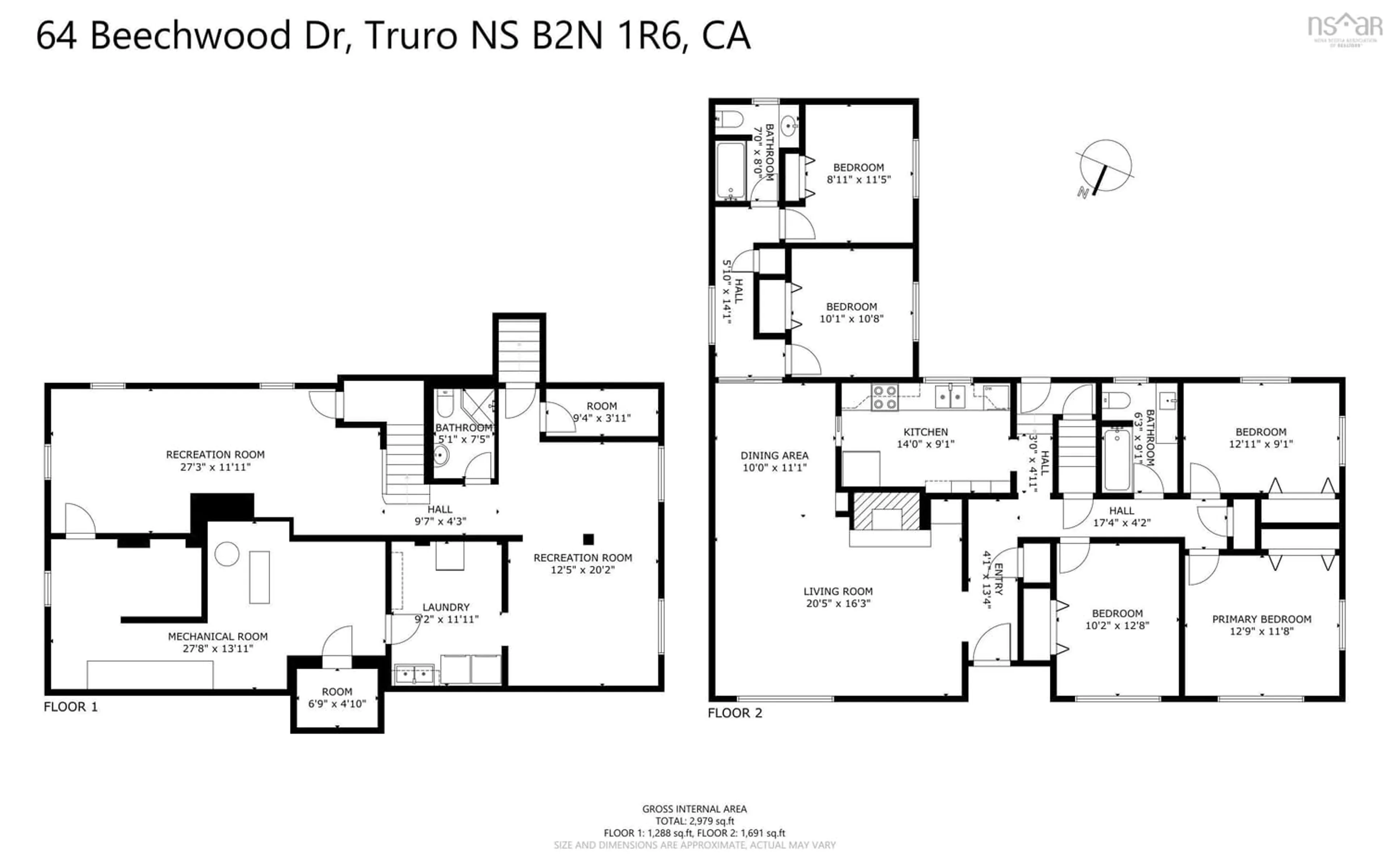 Floor plan for 64 Beechwood Dr, Truro Nova Scotia B2N 1R6